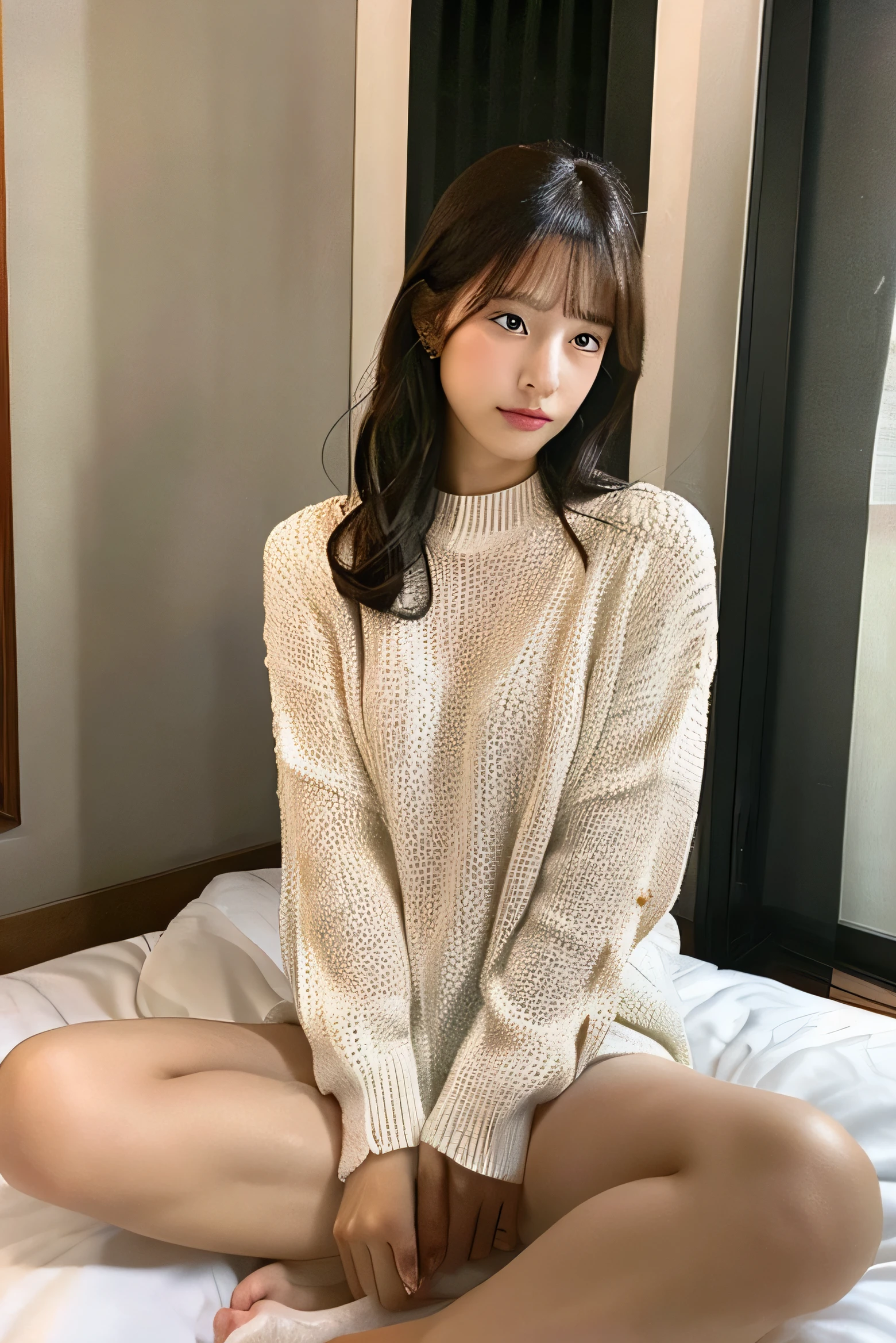 room、24 year old Japanese woman、stomach ache、I&#39;Is painful、bed、table