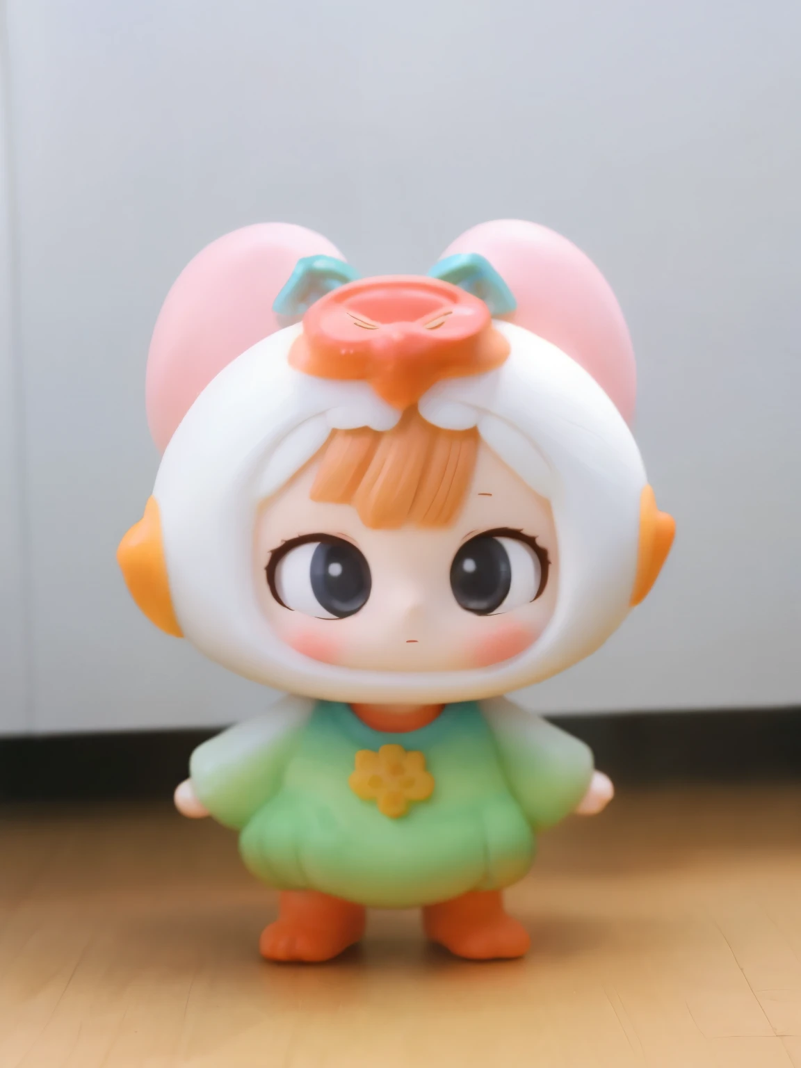 blindbox、Chibi girl acting on the stage of Hero Sentai、wearing a cute monster costume