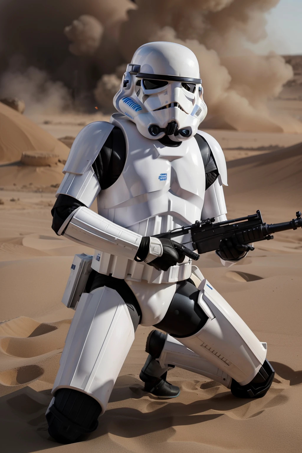 /imagine prompt: Stormtrooper, Star Wars scene, fighting Rebels, blast fire still picture, action position, sharp focus on the trooper's face, dust and motion blur effects, dramatic low-key lighting --ar 2:3 --model 025b30da6f --cfgscale 9.0 --steps 30 --zoom 2.0 sampler_name:Euler use_hires_fix:Yes combine_images:No
In this image, a Stormtrooper from Star Wars is captured in a tense action position as he engages in a firefight with the Rebels. The camera focuses sharply on the Stormtrooper's