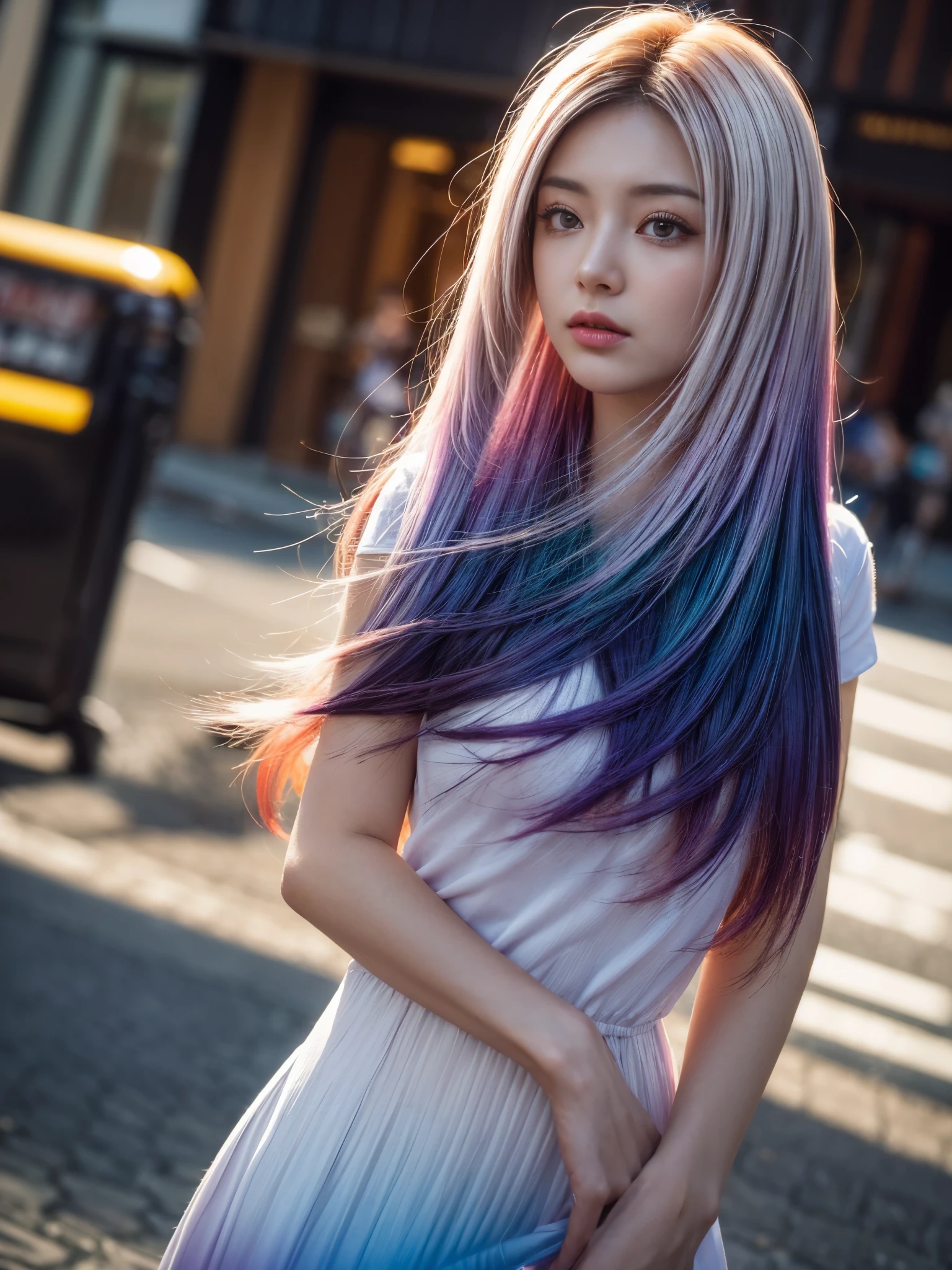 A close up of a woman with long hair and a dress - SeaArt AI