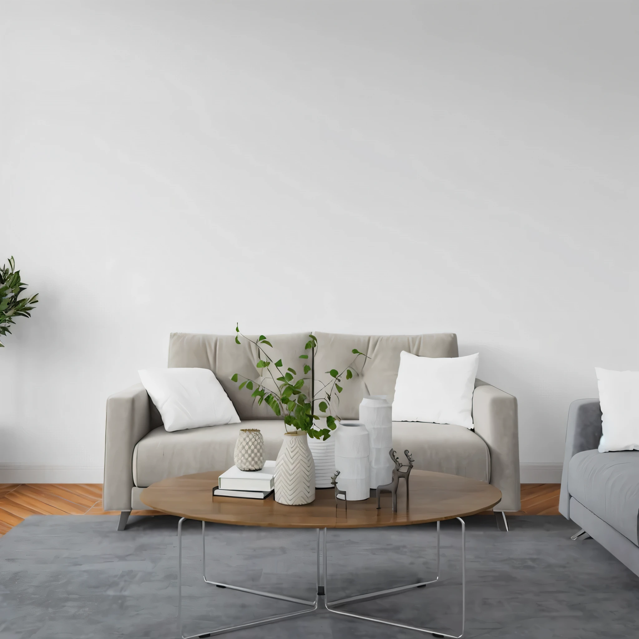 there is a couch and a table in a room, living room wall background, placed in a large living room, living room background, highly detailed 3 d render, highly detailed 3d render, placed in a living room, in a living room, minimalist and clean, modern living room, high quality 3 d render, high quality 3d render, interior white wall