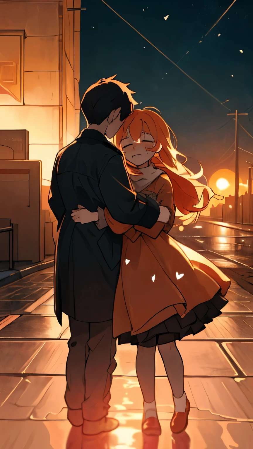 As the sun dipped below the horizon, casting a melancholic glow over the desolate street, two figures stood facing each other at the crossroads of their love. Tears glistened in their eyes, mirroring the fading light of their once vibrant relationship. With heavy hearts, they embraced for the last time, their whispered goodbyes carried away by the evening breeze. The echoes of their laughter and shared dreams lingered in the air, mingling with the bittersweet scent of memories. With each step away from one another, their souls felt the weight of an inevitable farewell, leaving behind only the haunting silence of what could have been