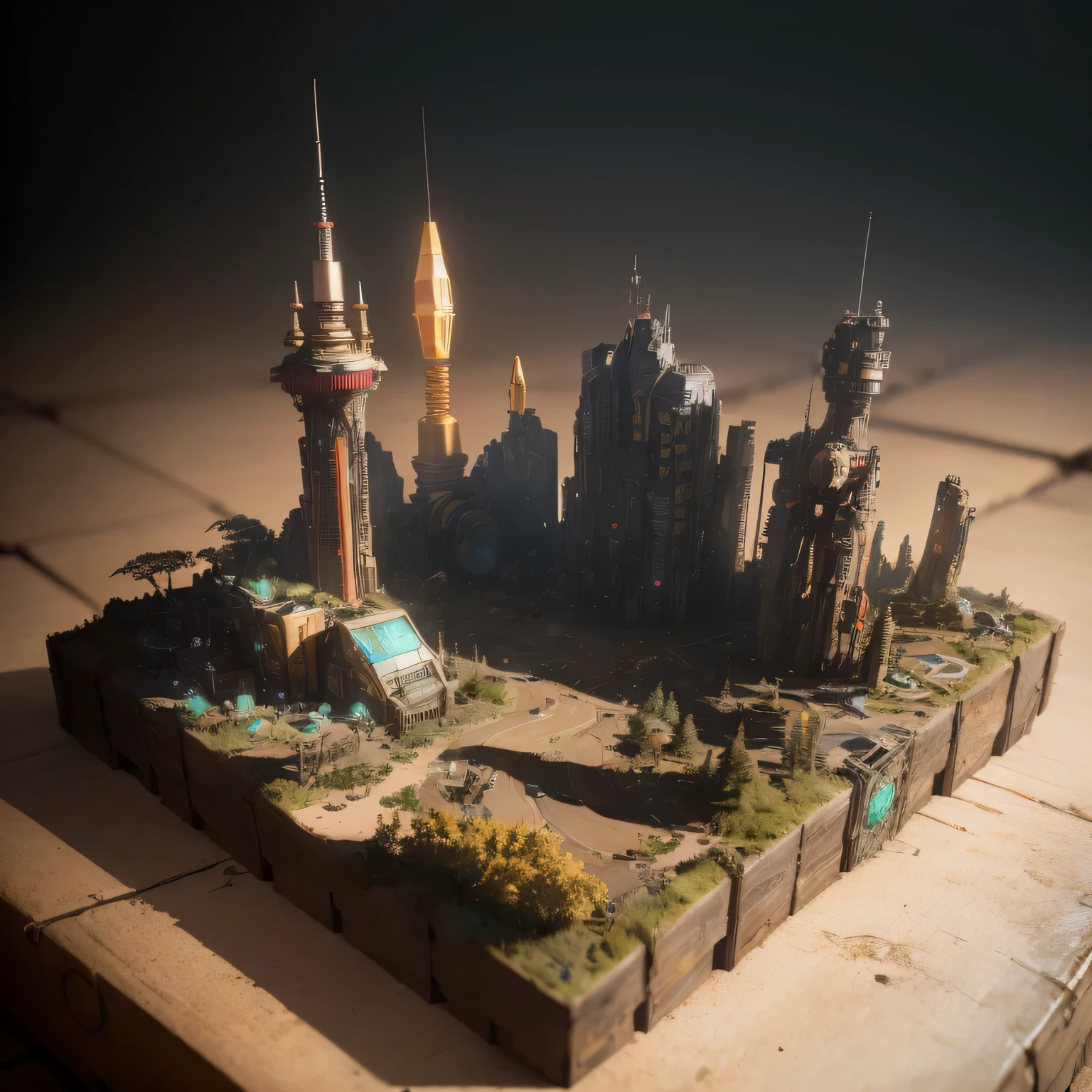 3598年Mars realistic model, (split ends, original photo, best quality, masterpiece:1.4),Steampunk Cyberpunk 6820 City,(CyberpunkMars light:1.3), Mars (related to land),(in a small nature box:1.3),Isometric, small nature, landscape on foundation,landscape,