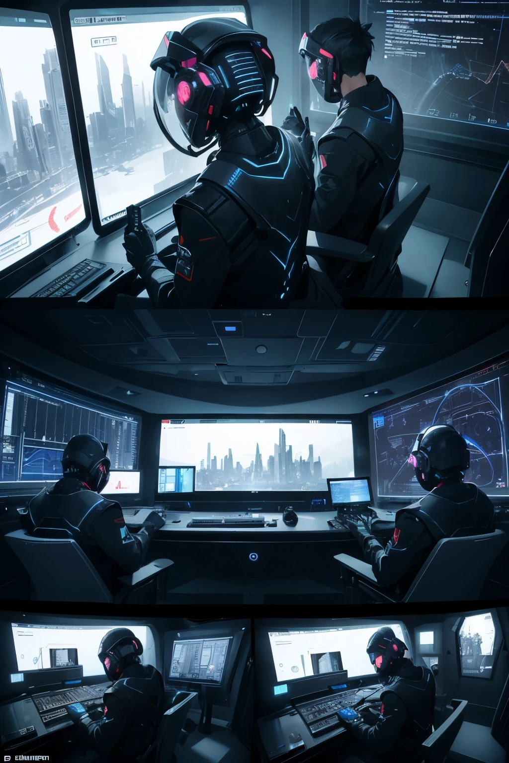 In a breathtaking display of Artificial Intelligence Confrontation, multiple computers unleash a barrage of shots from a 45-degree angle in the top left corner of the diagram, targeting the Earth's trajectory. The backdrop features a sleek chip, bathed in the ethereal glow of beautiful lighting. Every minute detail is meticulously crafted with hyper-detail, immersing the viewer in a world of holographic interfaces and futuristic cinema users.
The conceptual design is a masterpiece, a sandbox simulation where black alien agents collide with hyper-detail. Realistic color palettes blend seamlessly with the natural light, enhancing the super-resolution and lending an air of authenticity to the spaceship schematic. This sci-fi terrain is adorned with oscilloscopes, spectroscopes, and bright user interfaces,