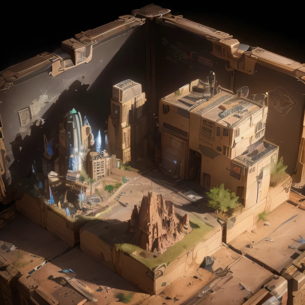 3598年Mars realistic model, (split ends, original photo, best quality, masterpiece:1.4),Steampunk Cyberpunk 6820 City,(CyberpunkMars light:1.3), Mars (related to land),(in a small nature box:1.3),Isometric, small nature, landscape on foundation,landscape,