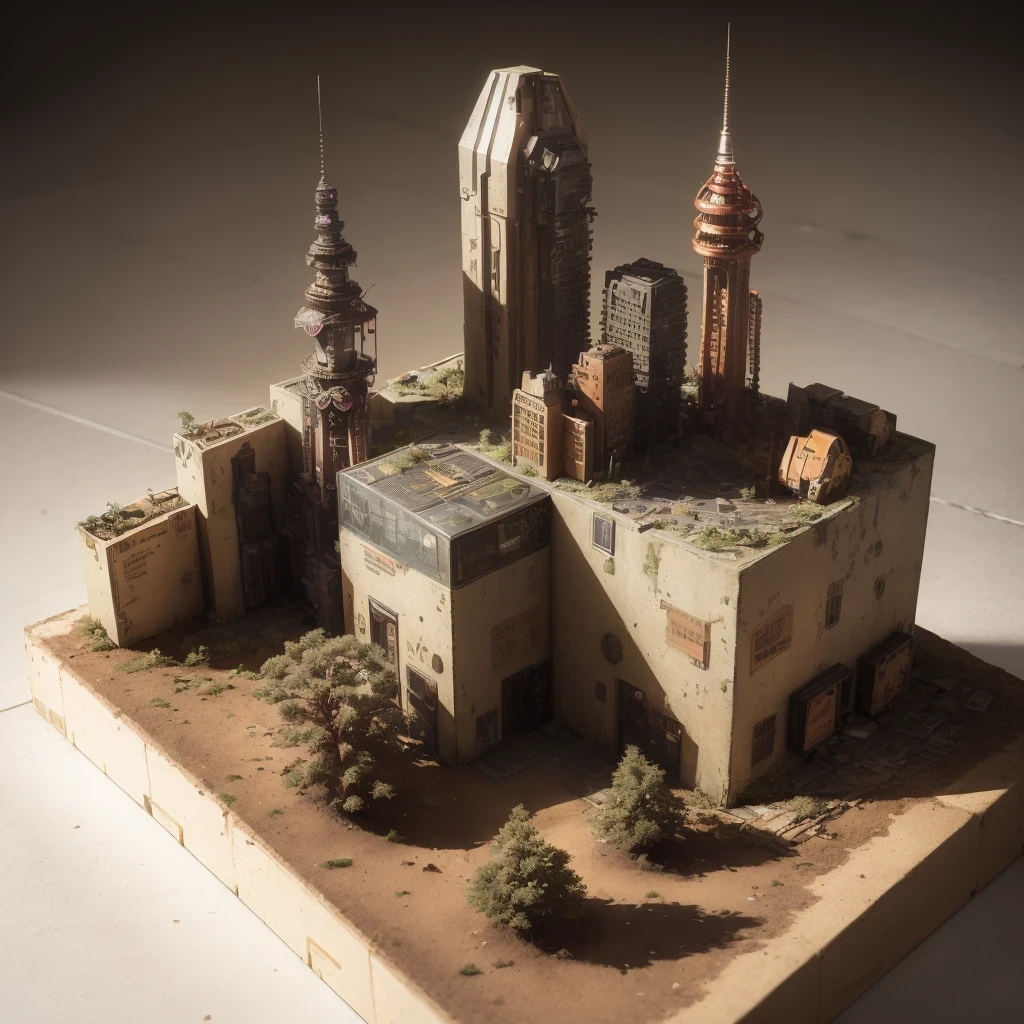 3598年Mars realistic model, (split ends, original photo, best quality, masterpiece:1.4),Steampunk Cyberpunk 6820 City,(CyberpunkMars light:1.3), Mars (related to land),(in a small nature box:1.3),Isometric, small nature, landscape on foundation,landscape,