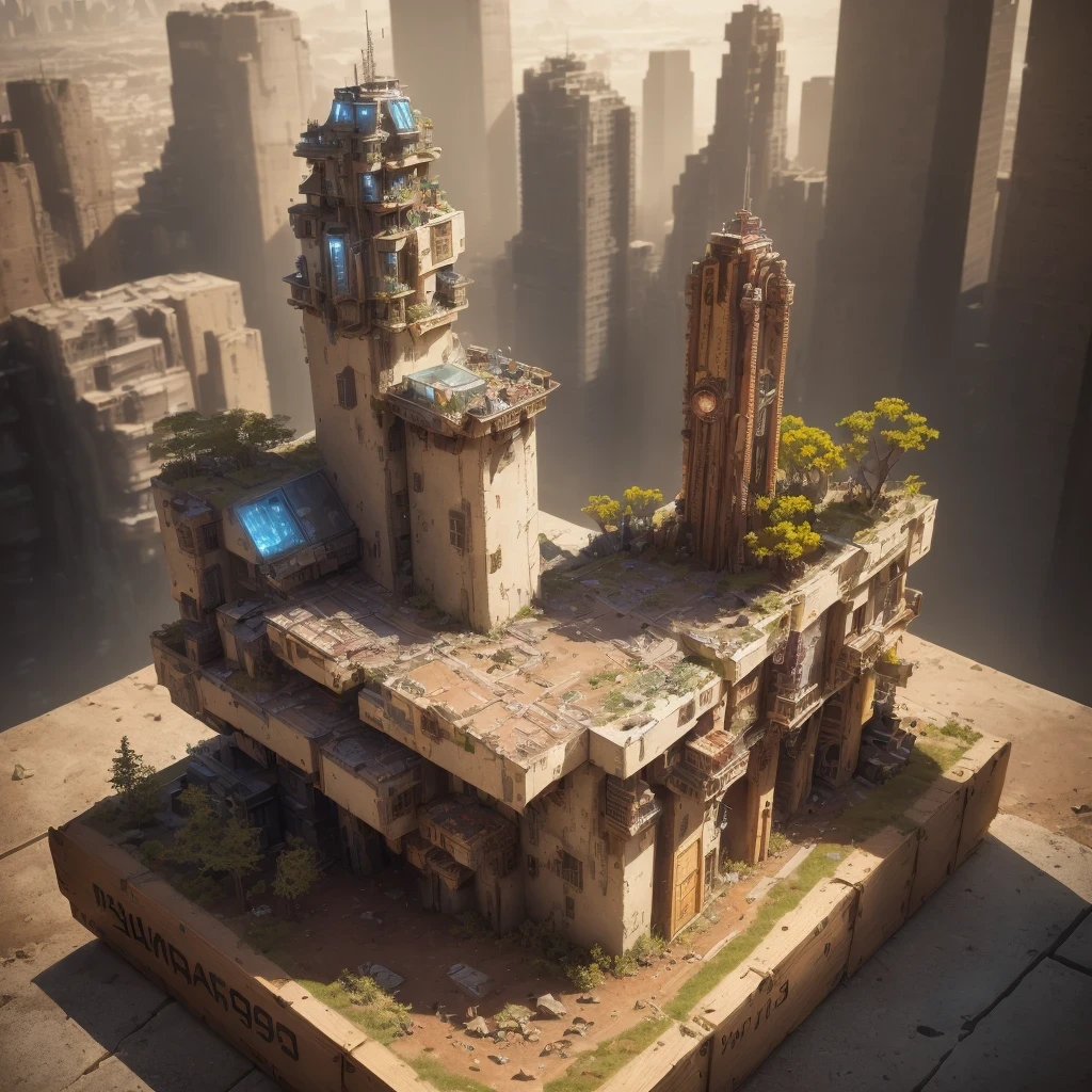 3598年Mars realistic model, (split ends, original photo, best quality, masterpiece:1.4),Steampunk Cyberpunk 6820 City,(CyberpunkMars light:1.3), Mars (related to land),(in a small nature box:1.3),Isometric, small nature, landscape on foundation,landscape,