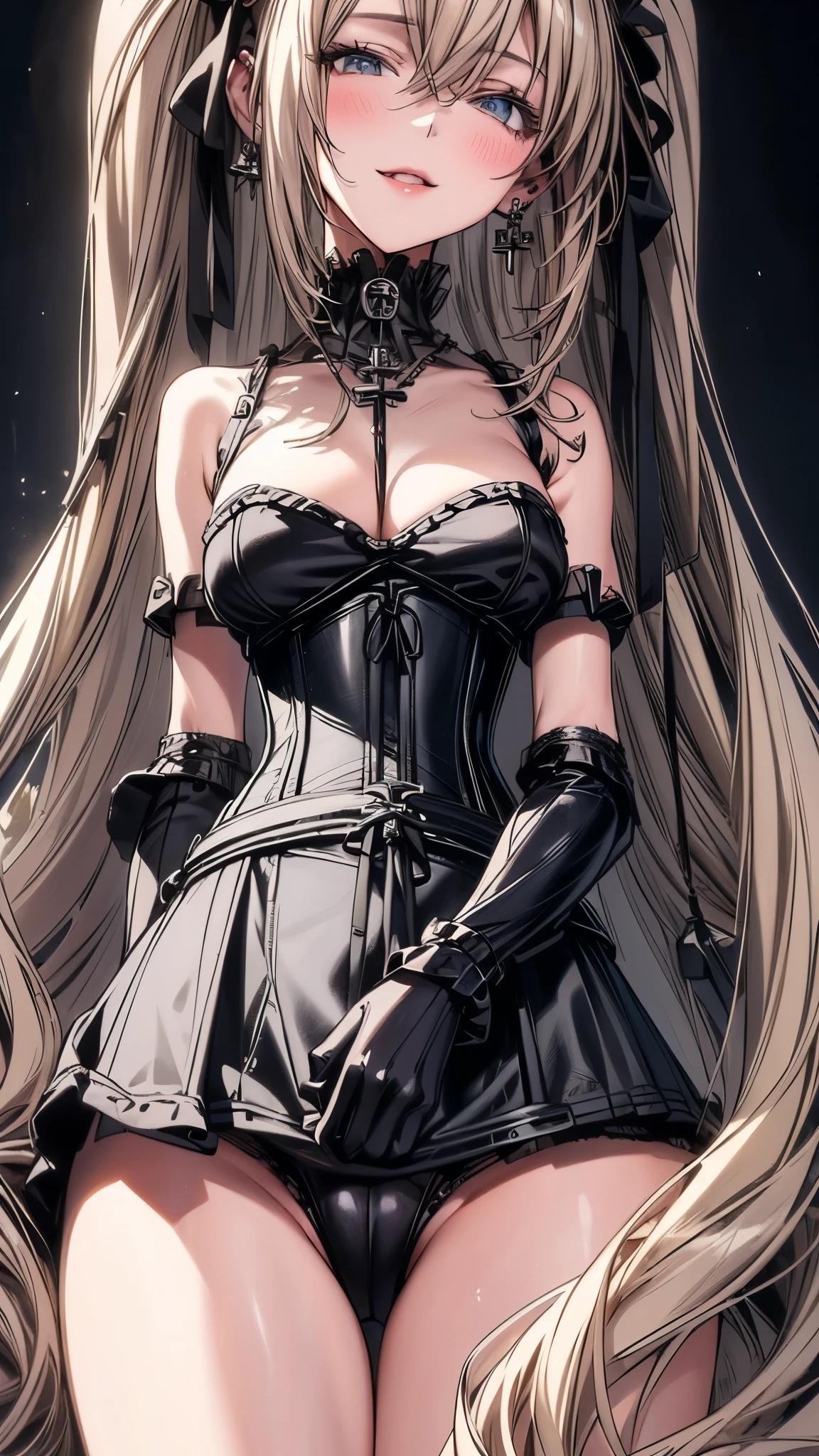 (((masterpiece)))、((highest quality))、(super detailed)、(CG illustration)、(so beautiful ))、cinematic light、(((1 Mechanical Girl)))、 SF、Apocalypse、erotic grotesque、(beautiful and luxurious:1.2)、(1 girl:1.3)、facing the front, (double breasted,under bust:1.2), button gap,(((corset belt))),(((high waist mile