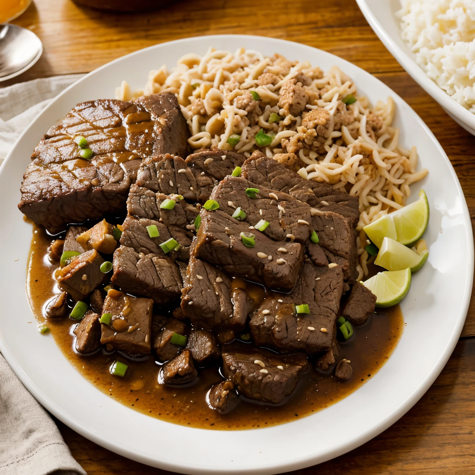 Beef in a plate 