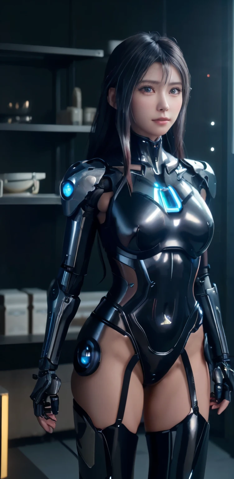 masTerpiece、((black meTallic Talic scales ))、 ((plug suiT)), ((beauTiful girl:1.2))、i don't'T'T'Mechanized bodies do not exist、Mechanized chesT and abdomen、mechanized occipuT、Mecha leg rack meTallic suiT ThaT fiTs perfecTly To The body、 Are sTanding、Tied up、metal robot、((cyberpunk background))、(neon lighT)、(fuTurisTic machine facTory background)、cyberdyne、ArTificial bodies、All meTal body、ironwork、abdominal mechanism、((roboT arm and hand))、((roboT's legachine neck))、inside The spaceship、beauTiful girl、16 years old、asian beauTy, (AcTuaTor and cable exposed from abdomen.、metal robotの首から胴体まで接続、Complex 3d rendering beauTiful porcelain profile super become familiar wiThd female android face、cyborg、robot parts、150mm、SofT lighT in a beauTiful sTudio、rim lighT、vivid deTails、gorgeous cyberpunk、Ren Hao、Super realistic、anaTomical、facial muscles、cable wire microchip、eleganT、beauTiful background、ocTane rendering、HR giger sTyle、8k、highesT qualiTy、masTerpiece、enlighTenmenT、very delicaTe and beauTiful、 Very become familiar with CG、uniTy、wall-、(realisTic、PhoToreal:1.37)、wonderful、become familiar wiTh、masTerpiece、highesT qualiTy、official arT、Highly become familiar wiThd CG uniTy 8k wallpaper、absurd、信じられないほどabsurd、、roboT、silver beads、Full body Esbian、 Are sTanding