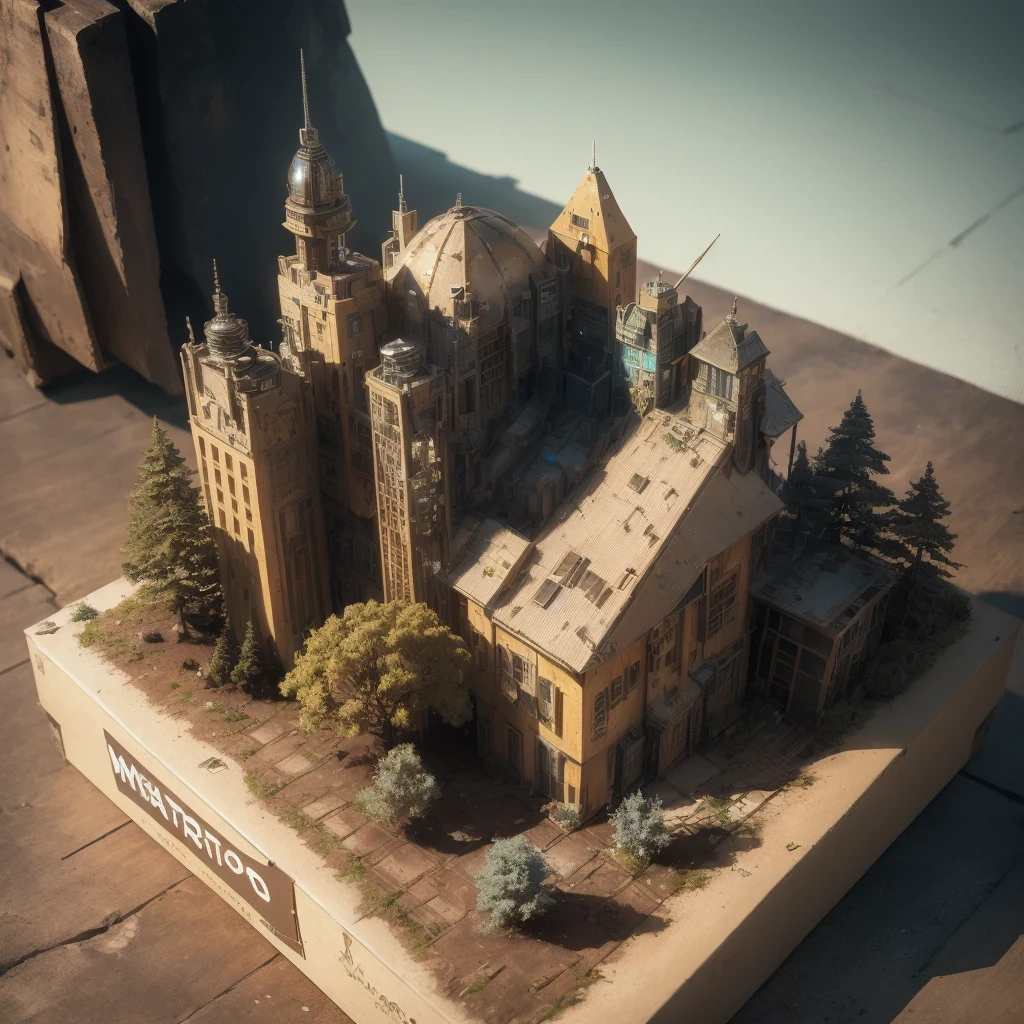 3598年Mars realistic model, (split ends, original photo, best quality, masterpiece:1.4),Steampunk Cyberpunk 6820 City,(CyberpunkMars light:1.3), Mars (related to land),(in a small nature box:1.3),Isometric, small nature, landscape on foundation,landscape,