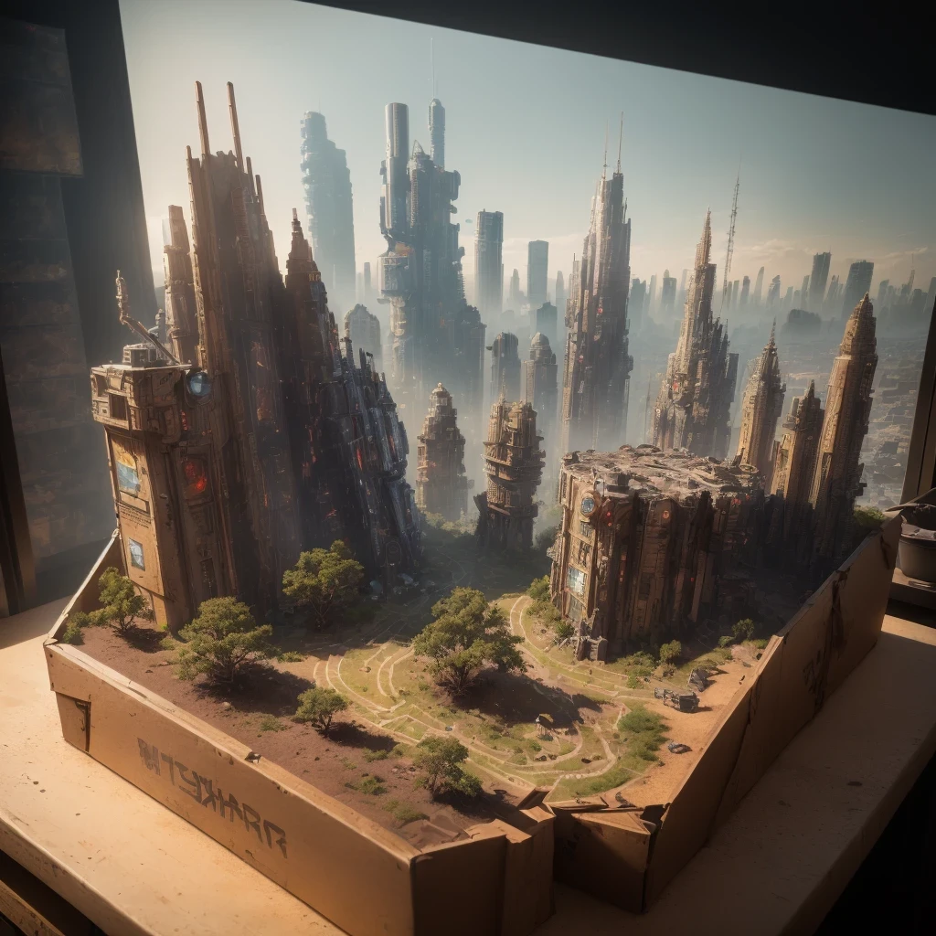 3598年Mars realistic model, (split ends, original photo, best quality, masterpiece:1.4),Steampunk Cyberpunk 6820 City,(CyberpunkMars light:1.3), Mars (related to land),(in a small nature box:1.3),Isometric, small nature, landscape on foundation,landscape,