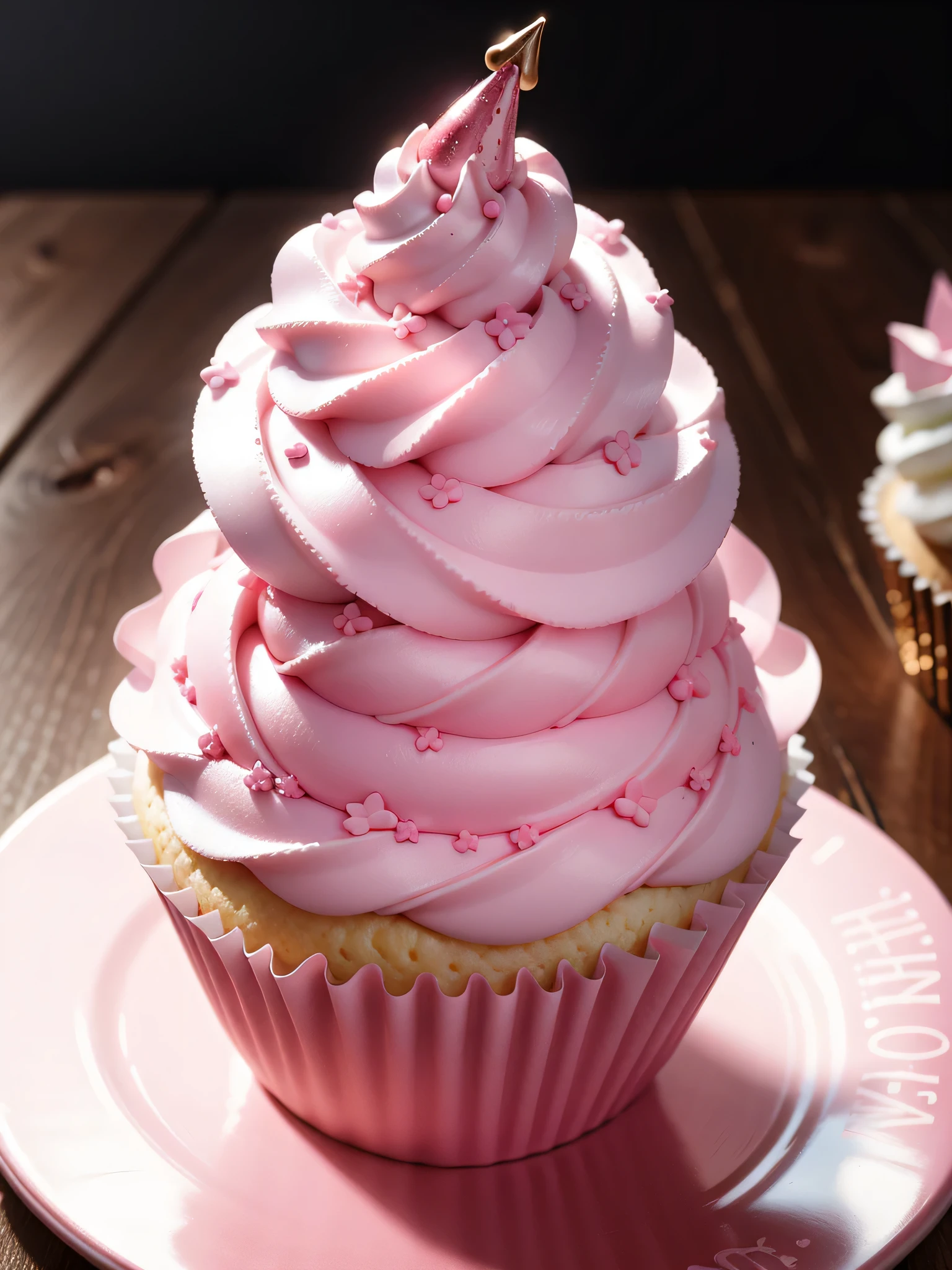 Pink birthday cupcake