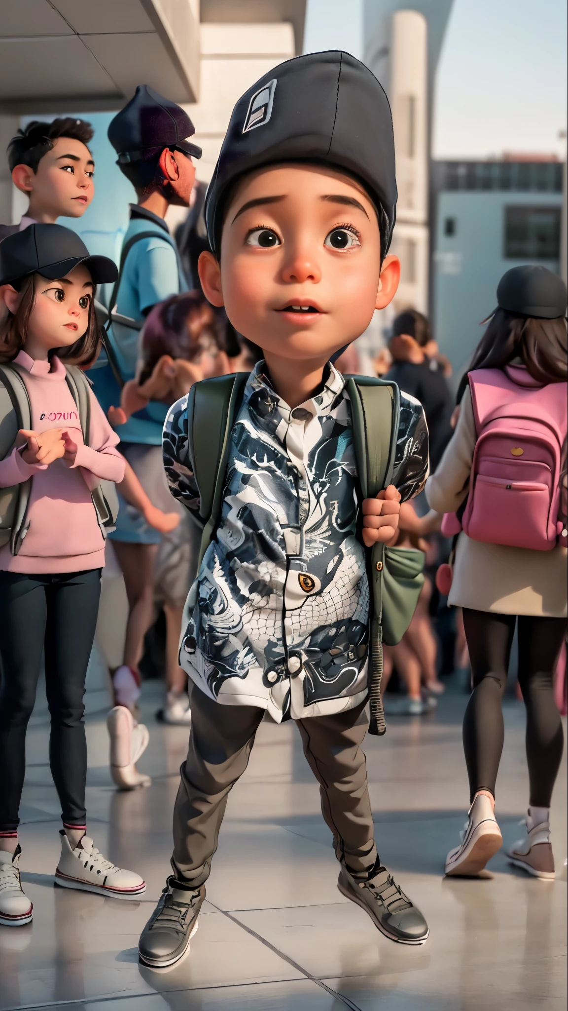 a close up of a person wearing a hat and a backpack, inspired by Abidin Dino, reyyan, ayan nag, portrait full body, by Abidin Dino, with lovely look, full body photogenic shot, inspired by Sarper Baran, potrait, full body picture, fully body portrait, with accurate face, ismail, student, for junior