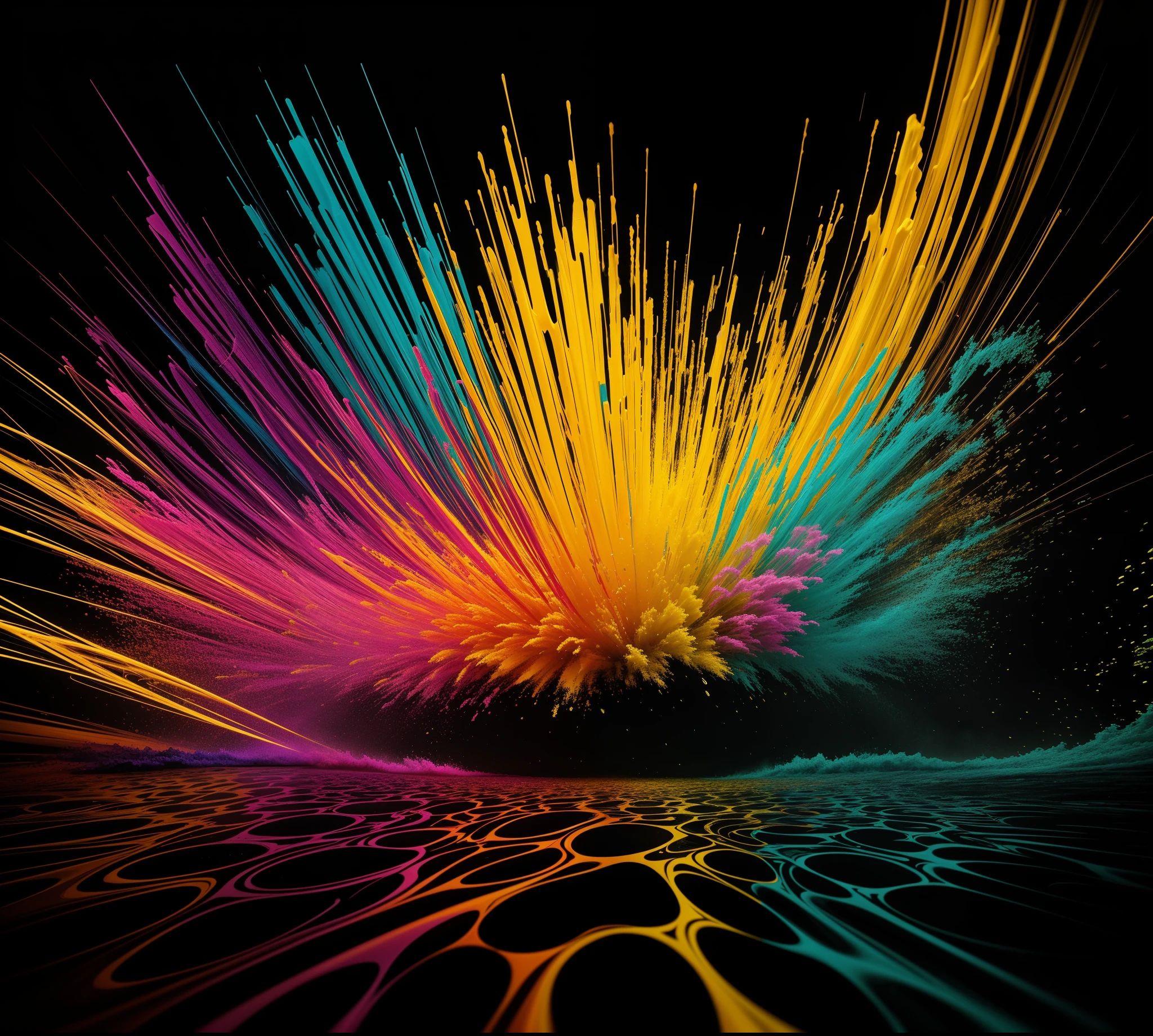 A vibrant and dynamic artwork with an explosion of colors in a RGB background, showcasing a mesmerizing blend of Alberto Seveso's unique artistic style. The image depicts a dancing silhouette immersed in a swirling sea of ink water, reminiscent of Seveso's signature technique. The loose painting style adds a sense of fluidity and movement to the composition, while intricate details captivate the viewer's attention. The cinematic lighting enhances the visual impact, creating a dramatic atmosphere that draws the viewer into the artwork. Rendered in octane render with an astonishing 8K resolution, the image showcases the mastery of volumetric lighting, resulting in a breathtaking visual experience. Truly a masterpiece that is bound to leave a lasting impression, this artwork has garnered much recognition and