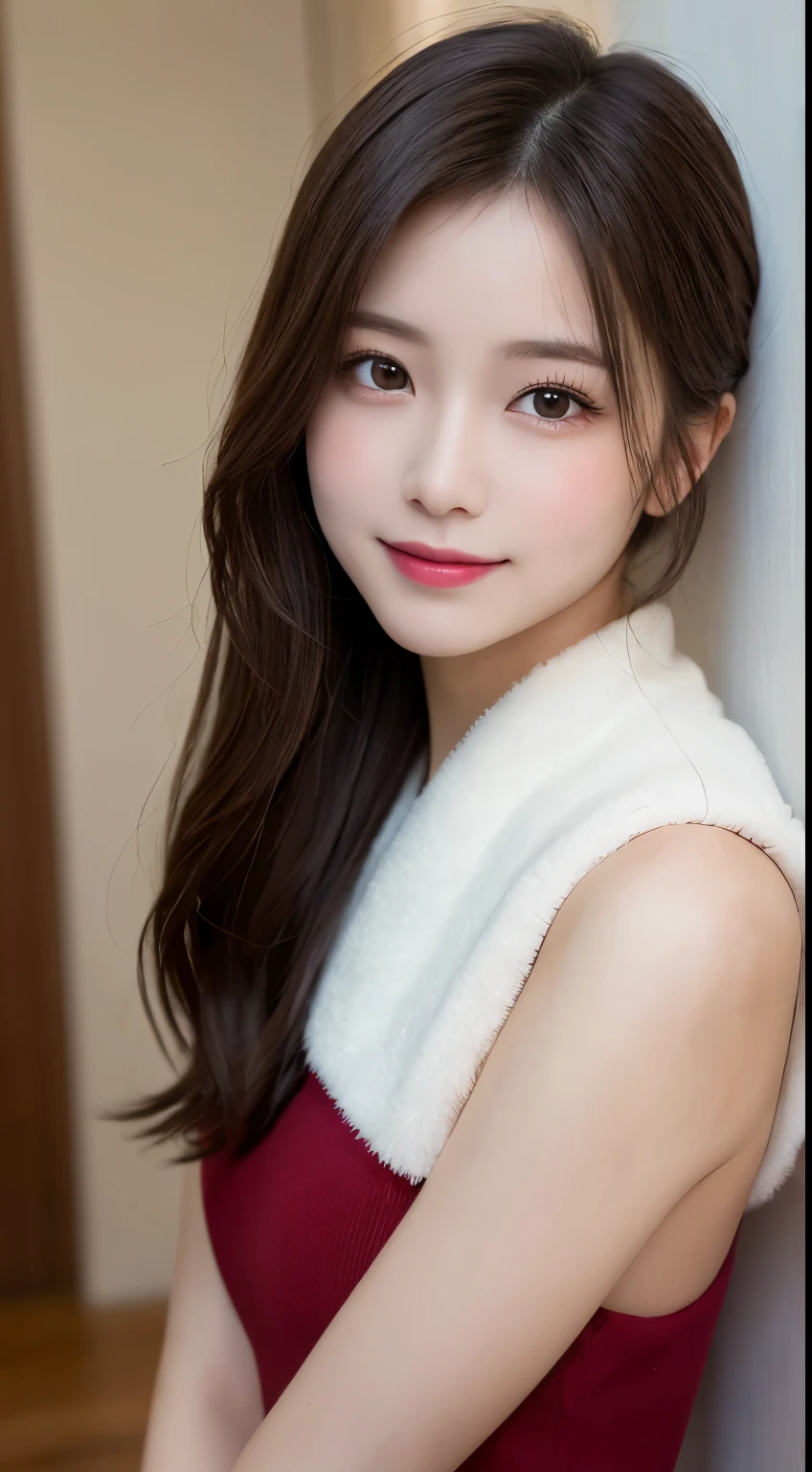 table top, highest quality, shape, Super detailed, finely, High resolution, 8k wallpaper, 完璧なダイナミックな構shape, beautiful and detailed eyes, straight hair, small breasts, natural color lip, random sexy pose,smile,20 year old girl、midnight、美しくdetailed face、perfect and beautiful face,Big eyes、RAW photo、Expressing feminine poses with your whole body、beautiful and detailed eyes、small face、beautiful duplex、slim face and style,luxury brand mink coat(internal:winter dress)、beautiful golden ratio face,twin ponytail hair,bright look,Photographed focusing on beautiful legs、real photos、 (get closer to the face, enlarge the face, face focus:1.0), break, (masterpiece, highest quality, Super detailed, detailed face, 8k)、real photos、perfect and beautiful face、blur the background、smile、sexy look