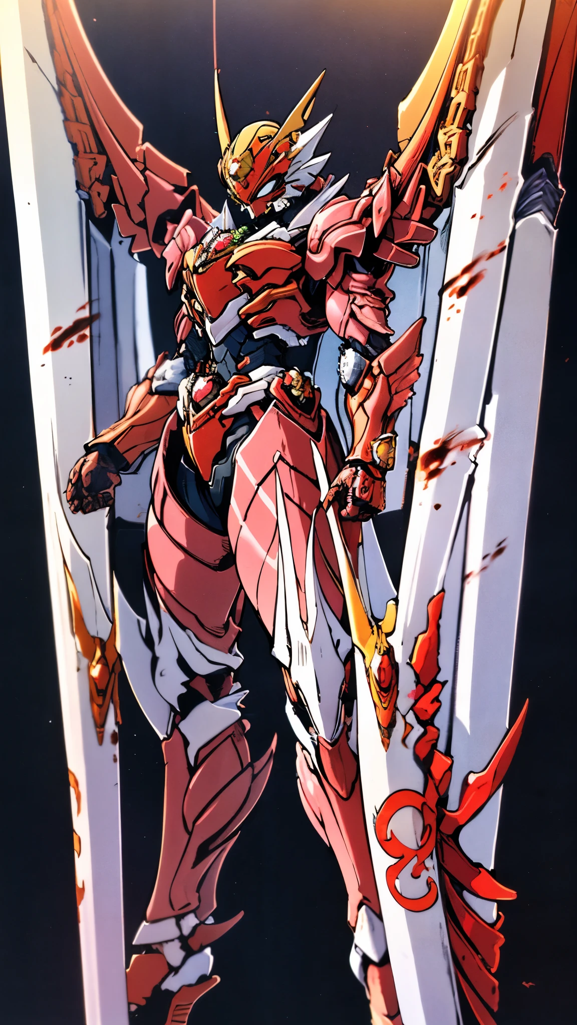 A woman adorned in fantasy-style full-body armor, a crown-concept fully enclosed helmet that unveils only her eyes, a composite layered chest plate, fully encompassing shoulder and hand guards, a lightweight waist armor, form-fitting shin guards, the overall design is heavy-duty yet flexible, ((the armor gleams with a golden glow, complemented by red and blue accents)), exhibiting a noble aura, she floats above a fantasy-surreal high-tech city, this character embodies a finely crafted fantasy-surreal style armored hero in anime style, exquisite and mature manga art style, (Queen bee mixed with Spider concept Armor, plasma, blood), ((Element, energy, elegant, goddess, femminine:1.5)), metallic, high definition, best quality, highres, ultra-detailed, ultra-fine painting, extremely delicate, professional, anatomically correct, symmetrical face, extremely detailed eyes and face, high quality eyes, creativity, RAW photo, UHD, 32k, Natural light, cinematic lighting, masterpiece-anatomy-perfect, masterpiece:1.5
