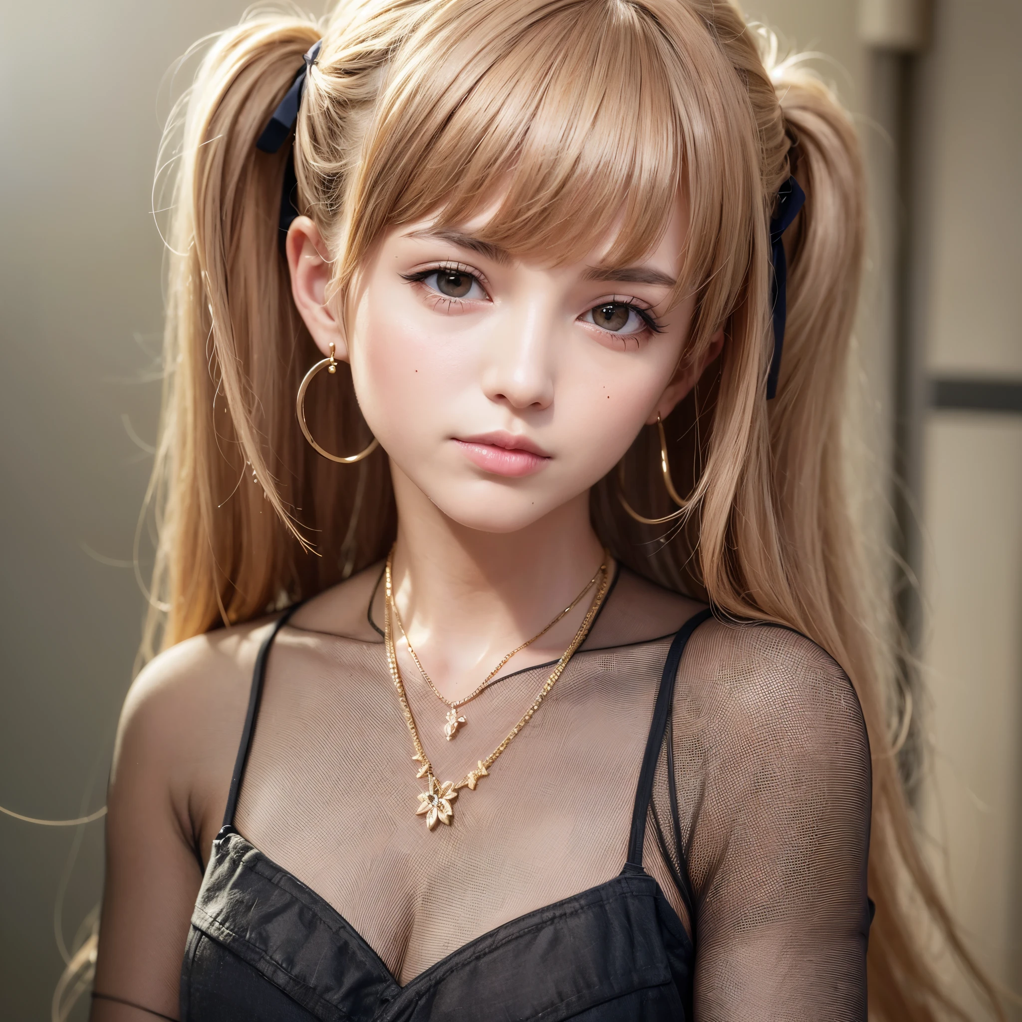 (8k,4k,highest quality,high resolution:1.1),(realistic, realistic: 1.1),close up of european man,young girl,1 girl,alone,face,twin tails,bangs,short golden hair,necklace,earrings,lips,eye shadow, jewelry,(golden hair),(beautiful),(Are standing),(small hips),downtown,natural skin texture,24mm,4K texture,soft movie-like light,RAW photo, photorealism,realistic,Complex,elegant, highly be familiar with,sharp focus,((((cinematic look)))),soothing tone,insane details, Complex details,hyperbe familiar with,low contrast, soft movie-like light,dim color,exposure blend,HDR,faded,spaghetti straps,be familiar with, high contrast,
