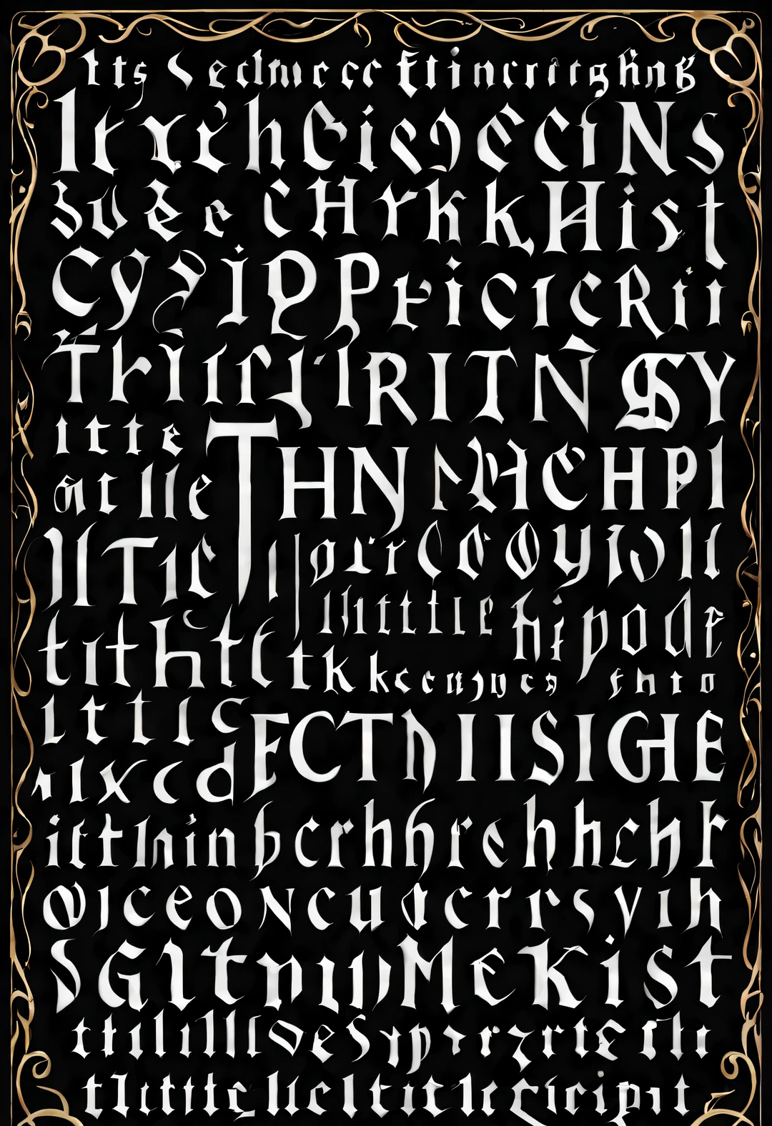 Gothic font type &Quote;Gothic&Quote;,“Gothic”,Its main feature is that it is light and thin、thin and long、Strange、retro、Gorgeous,It's a bit dark、Divine color,black and white