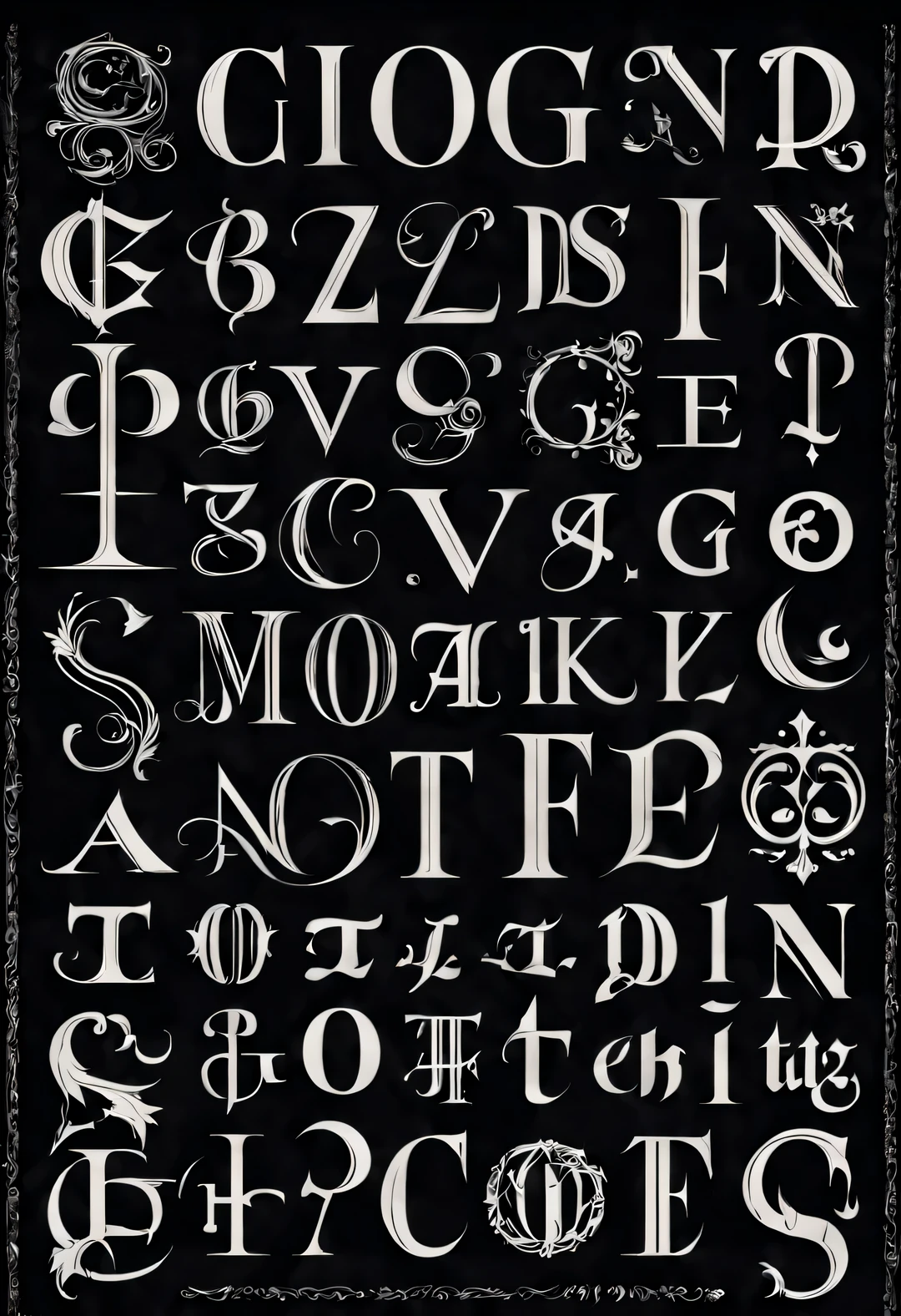 Gothic font type &Quote;Gothic&Quote;,“Gothic”,Its main feature is that it is light and thin、thin and long、Strange、retro、Gorgeous,It's a bit dark、Divine color,black and white