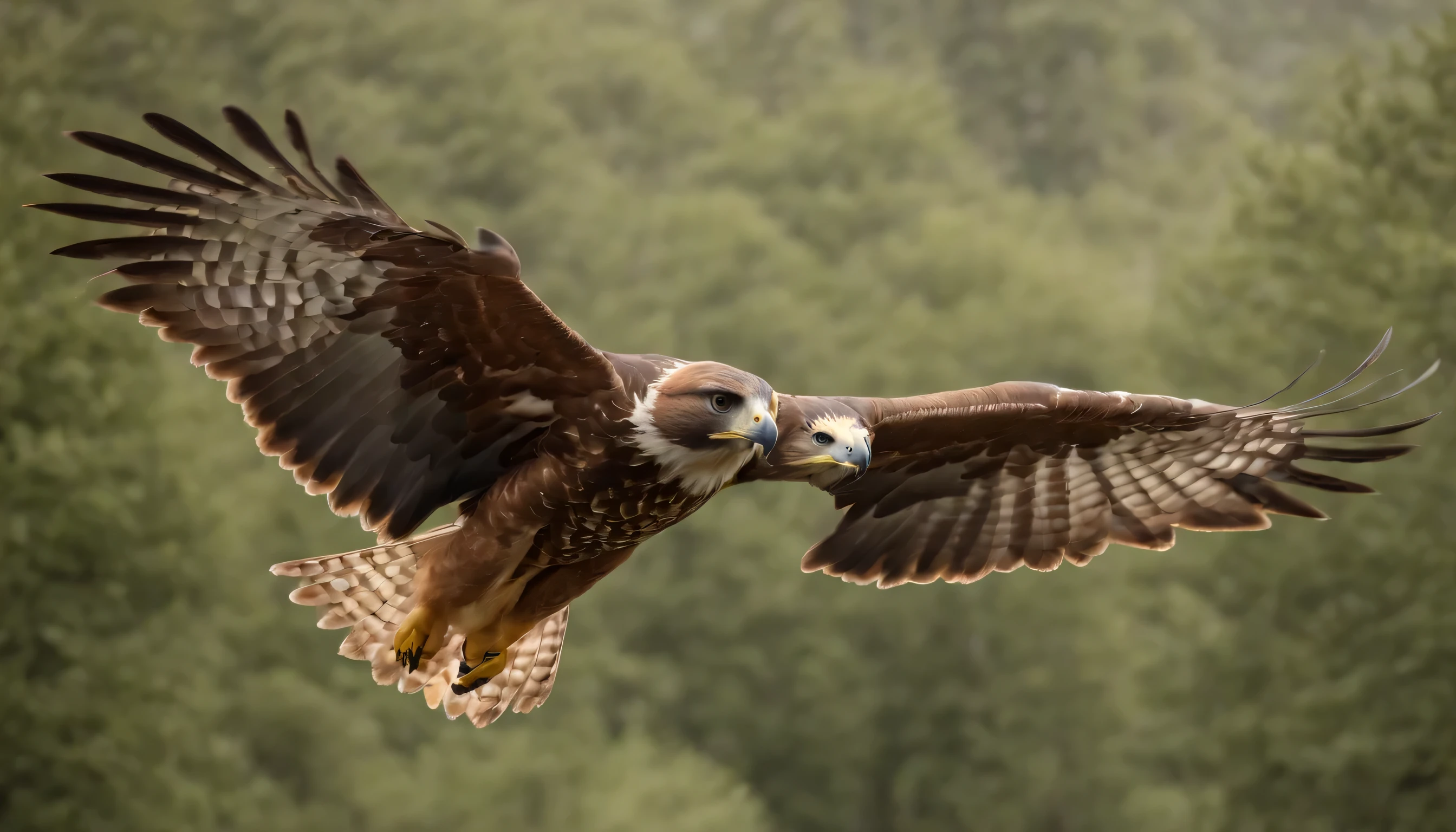 (Highly detailed CG Unity 8k wallpaper、masterpiece、highest quality、Super detailed)、(best lighting、best shadow、very delicate and beautiful)、highest quality、8k、Detailed facial depiction、masterpiece、highest quality、clear image quality、
fast flying birds of prey:Capturing the moment when a hawk takes flight, vulture, wait. fly at high speed。