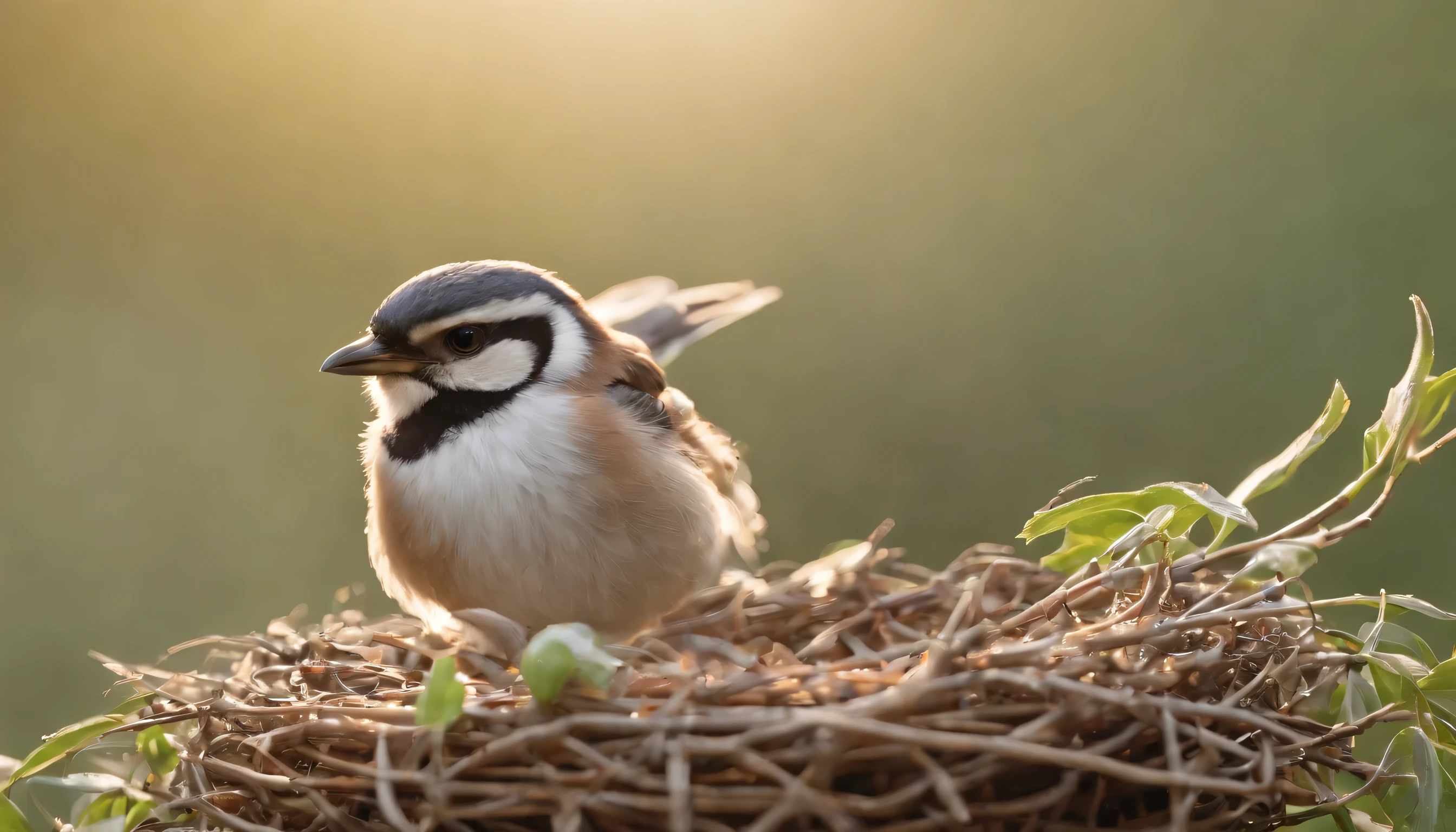 (Highly detailed CG Unity 8k wallpaper、masterpiece、highest quality、Super detailed)、(best lighting、best shadow、very delicate and beautiful)、highest quality、8k、Detailed facial depiction、masterpiece、highest quality、clear image quality、
The moment the bird returns to its nest:The moment the bird returns to its nestや、Capturing the nest building process。