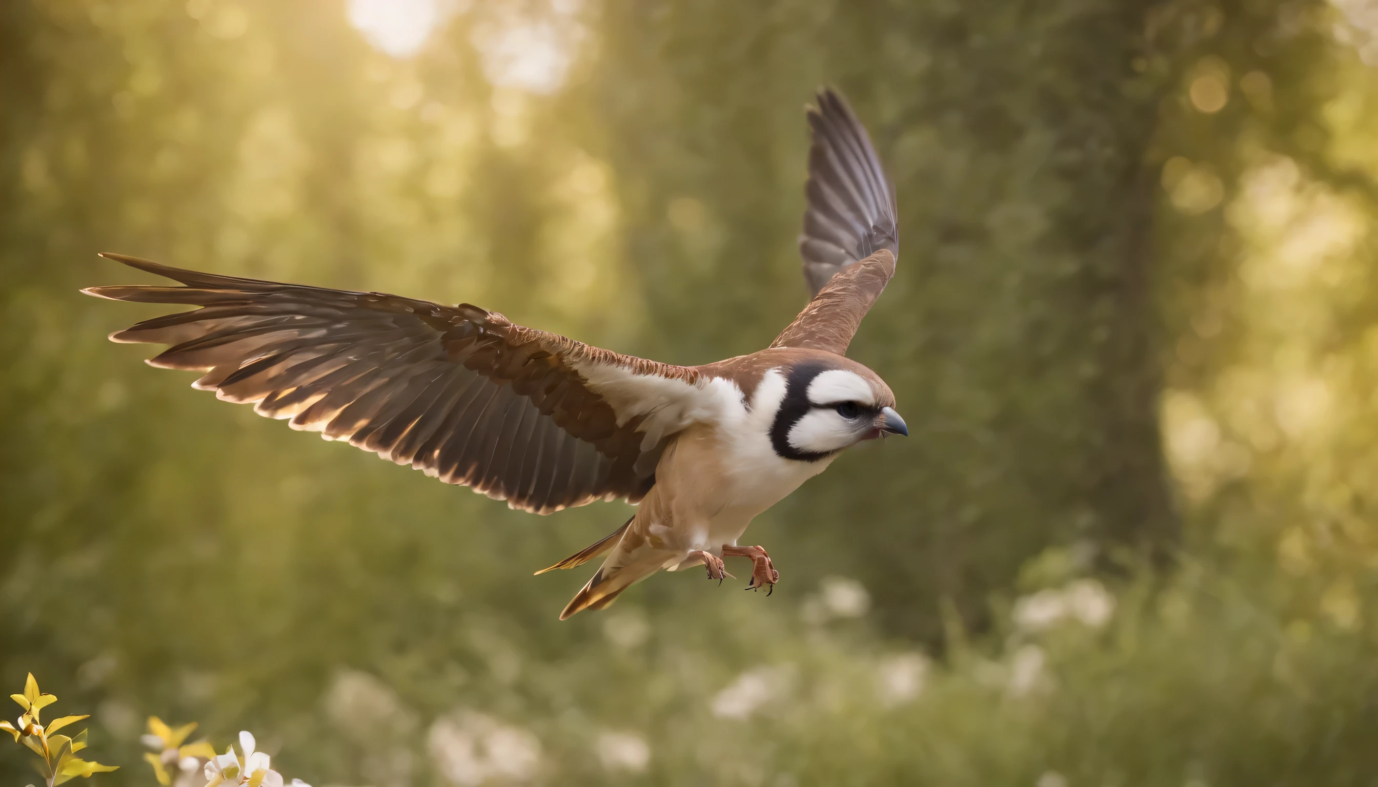 (Highly detailed CG Unity 8k wallpaper、masterpiece、highest quality、Super detailed)、(best lighting、best shadow、very delicate and beautiful)、highest quality、8k、Detailed facial depiction、masterpiece、highest quality、clear image quality、
bird flapping pattern：Capture the pattern of flapping wings、express the rhythm of movement。