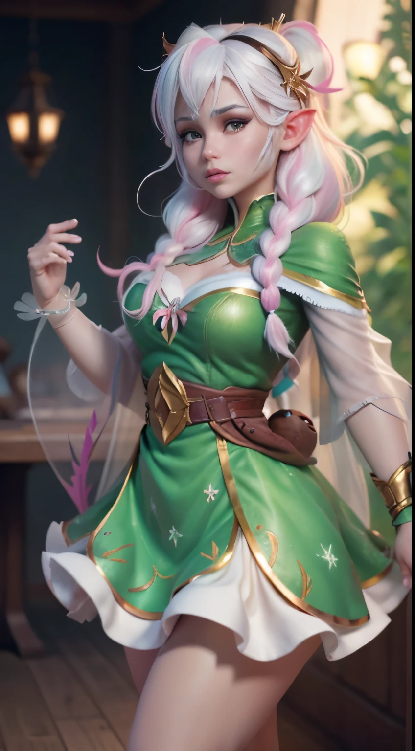 Elfgirl (Komi-san-Elsa frozen Disney tinkerbell Disney mezclando modelos .) (ultra FUSION of white and pink hair) Highly detailed CG unity 8k wallpaper, style shot, complex, high detail, dramatic, highest quality movie still image, very detailed, masterpiece, best quality, character design, Elsa, Elsa from Frozen,Komi-san tinkerbell Disney fusion (( Dark style)), realistic ultra-detailed rendering style, natural light, sharp character design, (hard focus, 8k), (((natural skin texture))), 8k textures, soft cinematic lighting, adobe lightroom, dark room, hdr, Sophisticated, Elegant, Rich Detail, Sharp Focuilm Look) )), Soothing Tones, Detail Frenzy, Intricate Detail, Super Detail, Low Contrast, Soft Film Lighting, Dull Colors, Exposure Blending, HDR, Fade, 35mm, f/1.4, ISO64, f16, 25 sec.