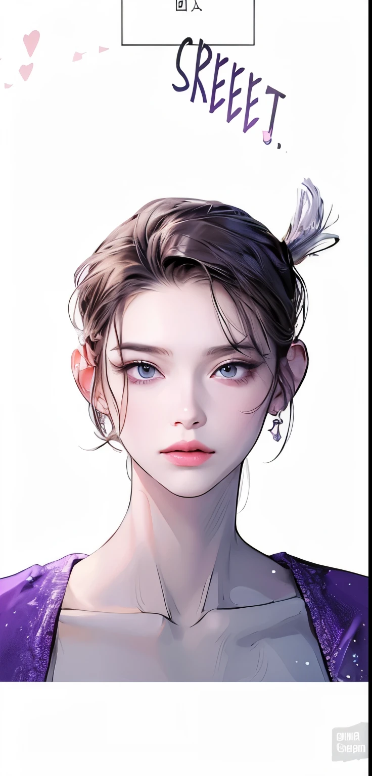 Masterpiece of woman, Adult woman with firm facial features like Korean women, purple mix pink eyes, his nose is sharp, mature, purple mix pink eyes, very pretty, beautiful girl, white, clean, smooth skin