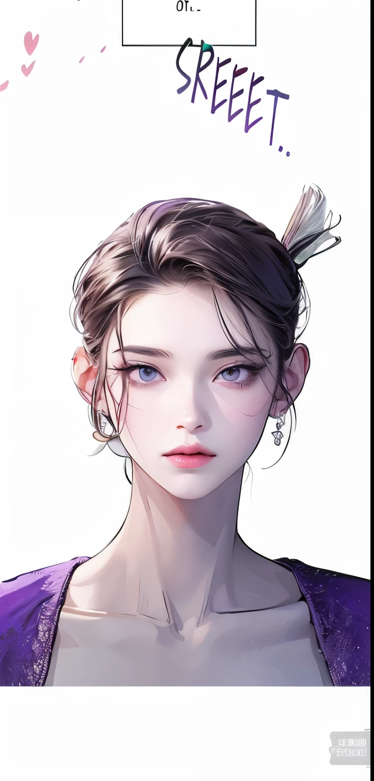 Masterpiece of woman, Adult woman with firm facial features like Korean women, purple mix pink eyes, his nose is sharp, mature, purple mix pink eyes, very pretty, beautiful girl, white, clean, smooth skin