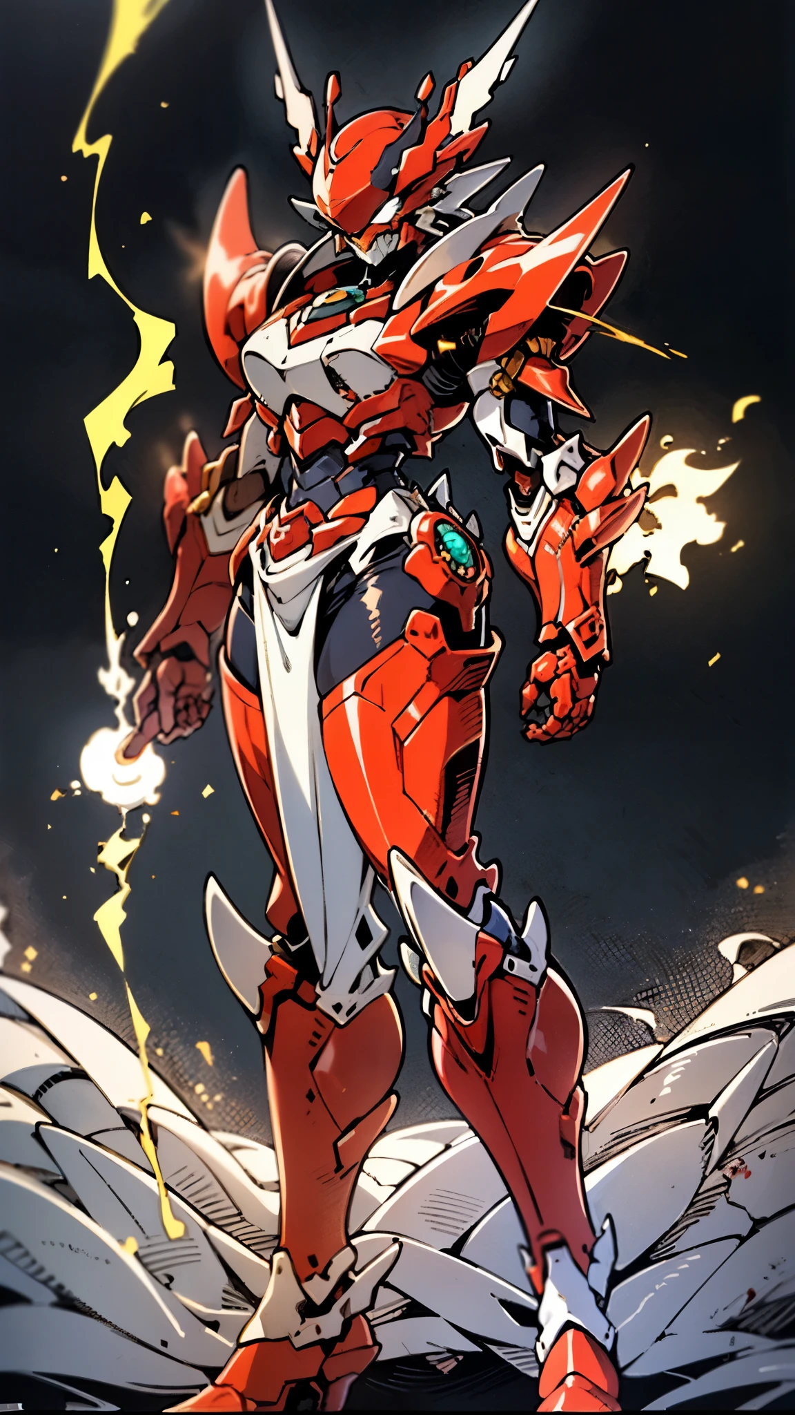 A woman adorned in fantasy-style full-body armor, a crown-concept fully enclosed helmet that unveils only her eyes, a composite layered chest plate, fully encompassing shoulder and hand guards, a lightweight waist armor, form-fitting shin guards, the overall design is heavy-duty yet flexible, ((the armor gleams with a golden glow, complemented by red and blue accents)), exhibiting a noble aura, she floats above a fantasy-surreal high-tech city, this character embodies a finely crafted fantasy-surreal style armored hero in anime style, exquisite and mature manga art style, (Queen bee mixed with Spider concept Armor, plasma, blood), ((Element, energy, elegant, goddess, femminine:1.5)), metallic, high definition, best quality, highres, ultra-detailed, ultra-fine painting, extremely delicate, professional, anatomically correct, symmetrical face, extremely detailed eyes and face, high quality eyes, creativity, RAW photo, UHD, 32k, Natural light, cinematic lighting, masterpiece-anatomy-perfect, masterpiece:1.5