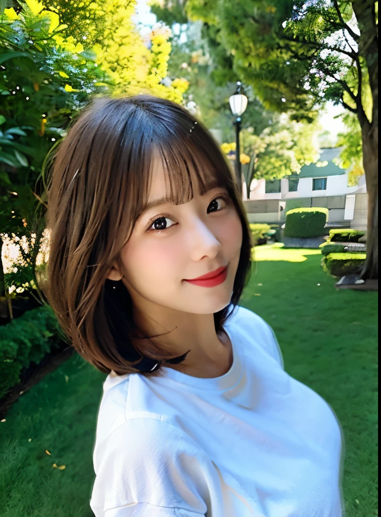 ((highest quality、8k、masterpiece:1.3))、Detailed female:1.3、(medium bob hair、big breasts:1.3)、neat clothes