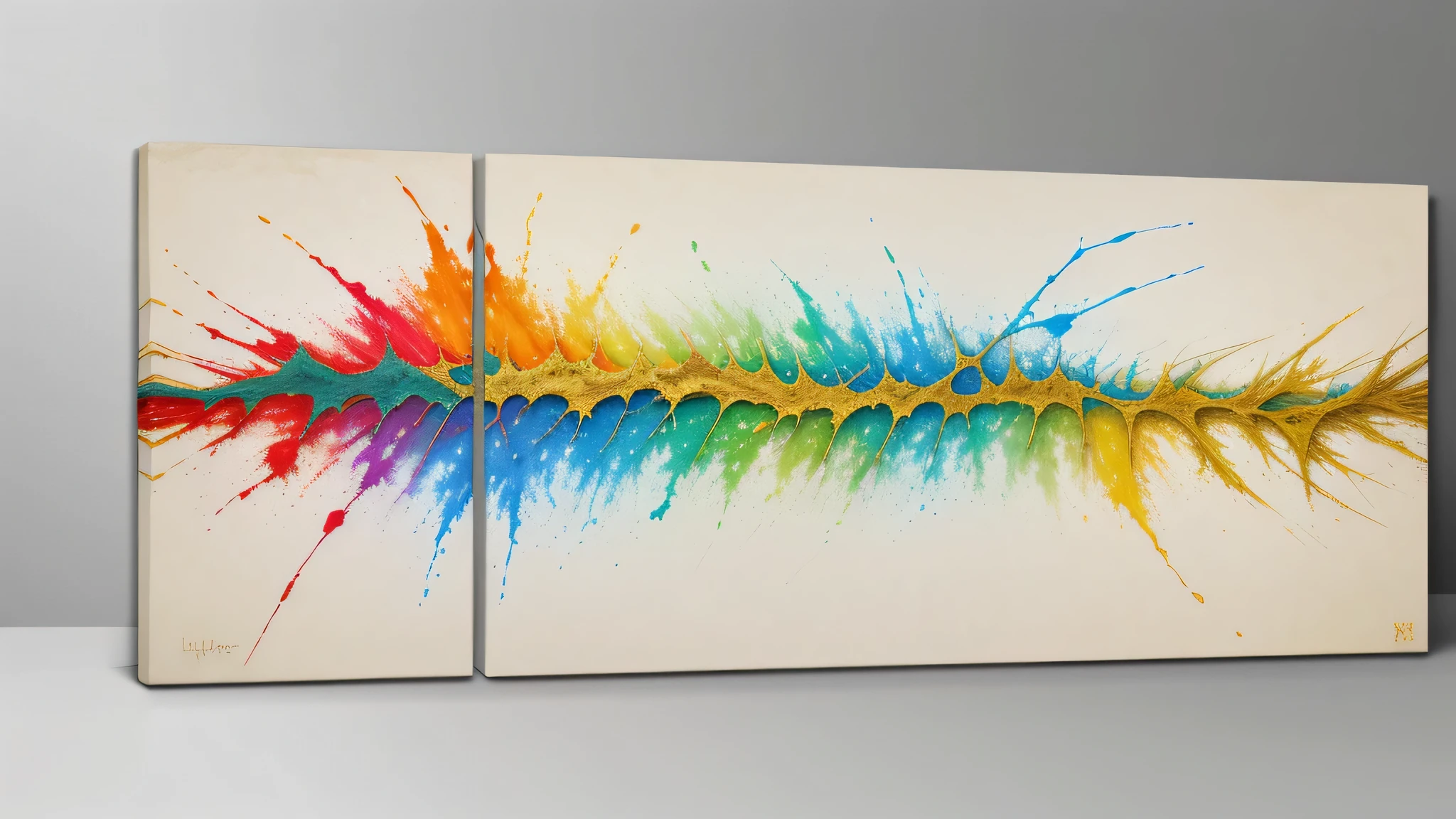 background, только canvas, Rough brush strokes and wet paint,Fibonacci,Golden ratio,melted wax,Visible brush strokes,3D mosaic frame,Neurons,colors,canvas, oil,thick smears,insanely detailed,8k contract,ultra-realistic realism,background на canvasе в стиле Ван Гога