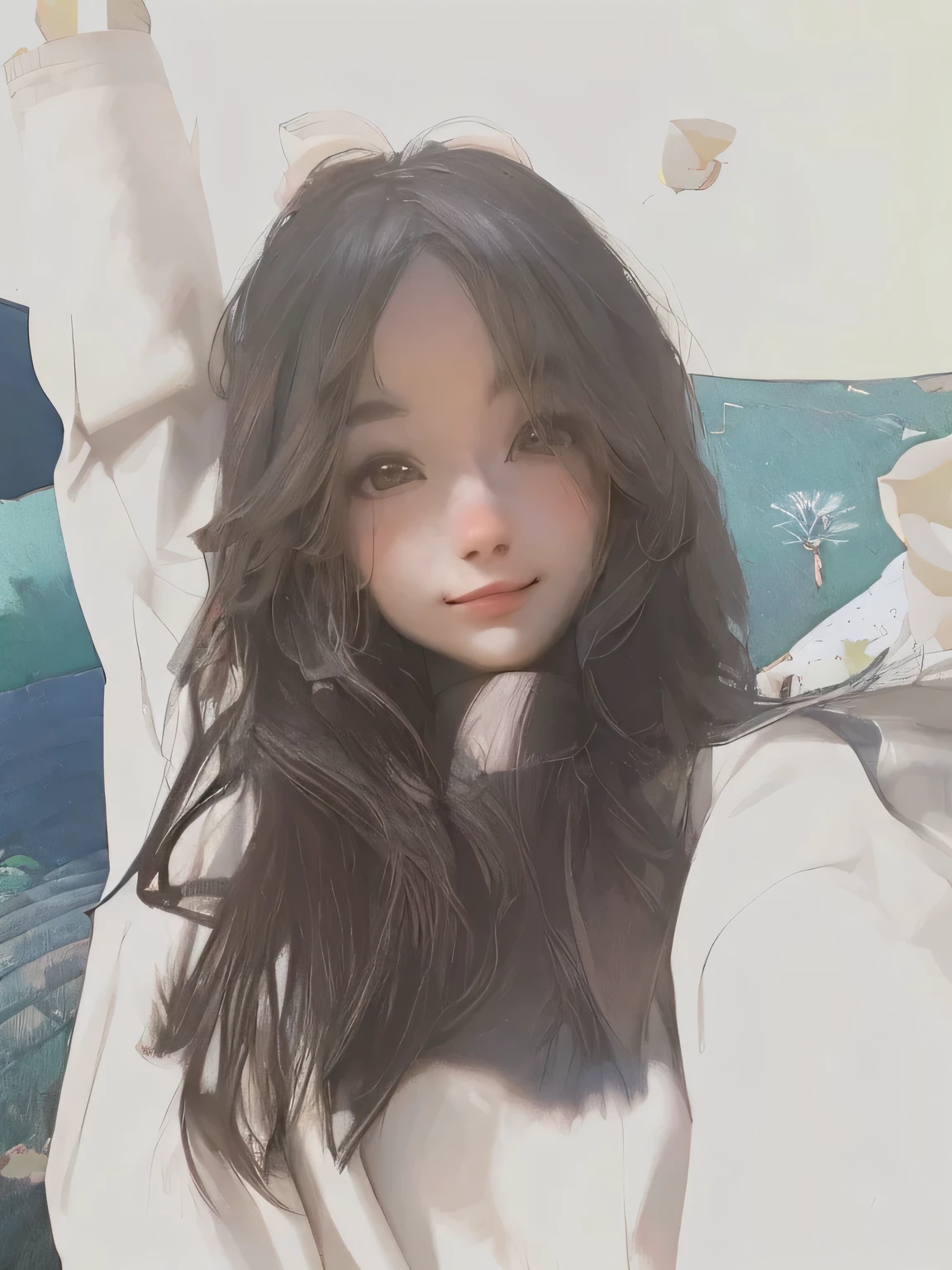 ((best quality)), ((masterpiece)), ((actual)), Beautiful perfect girl standing in peaceful Japanese garden，Cherry blossoms at eye level, Breathtaking scenery, masterpiece, (high resolution), original, extremely 细节ed 8K , (photoactual:1.4),flawless face, perfect eyes,symmetrical body shape,Smile, 