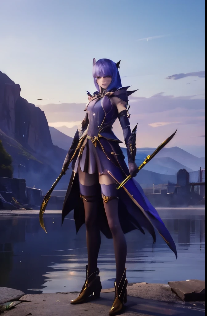 high res, highly detail, masterpiece, best quality, 1 girl, cai'er, from a far, fullbody shot