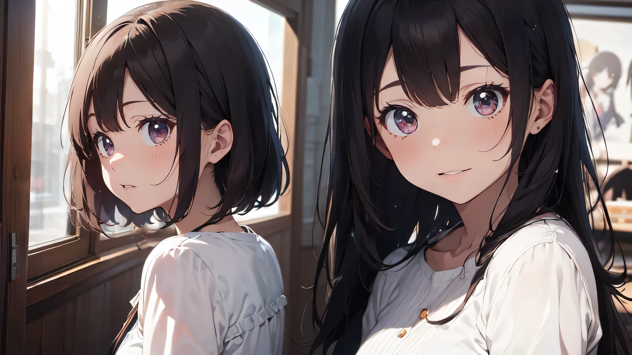 Portrait of a beautiful girl who respects Kurehito Misaki、delicate、be familiar with、masterpiece、real stick、3D background、background with depth、Realistic exaggeration of changes in material texture、exaggeration of brilliance、strongest super skill