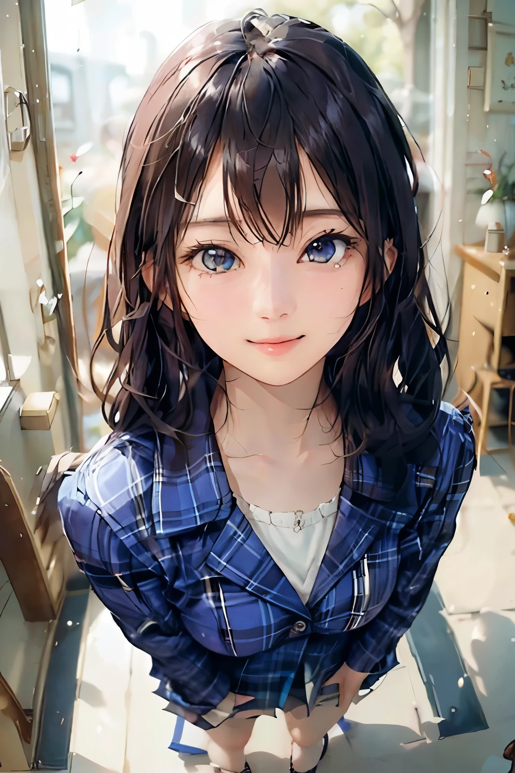 NSFW, ((Standing upright with one leg in front of the other)),(full body shot, full body view), ((cute and symmetrical face)),8k, masterpiece, RAW photo, (best quality, photorealistic), (extremely detailed CG unity 8k wallpaper),(biologically correct form),(masterpiece:1.2, top-quality), (realistic, photorealistic:1.4), beautiful illustration, (natural side lighting, movie lighting), looking at viewer, ((focus on face)), 2 girls,japanese, 25 years old, perfect face, perfect body, shiny skin, beautiful hair, beautiful face, beautiful eyes, beautiful detailed eyes, beautiful body, beautiful chest, beautiful arms、beautiful thigh, ((beautiful long thin legss)), (small butt),blush, (Matching Stiletto heels left and right and same color anklets), (biologically correct form), (lovely smile), (((dark blue blazer, close clothes), white collared shirt, black plaid pleated miniskirt, dark red tie), (black garter stockings))、Sexy 、((Back shot)),Panty shot、The background is a flowerbed with sunflowers.kiss,sex,((thin and delicate depiction))