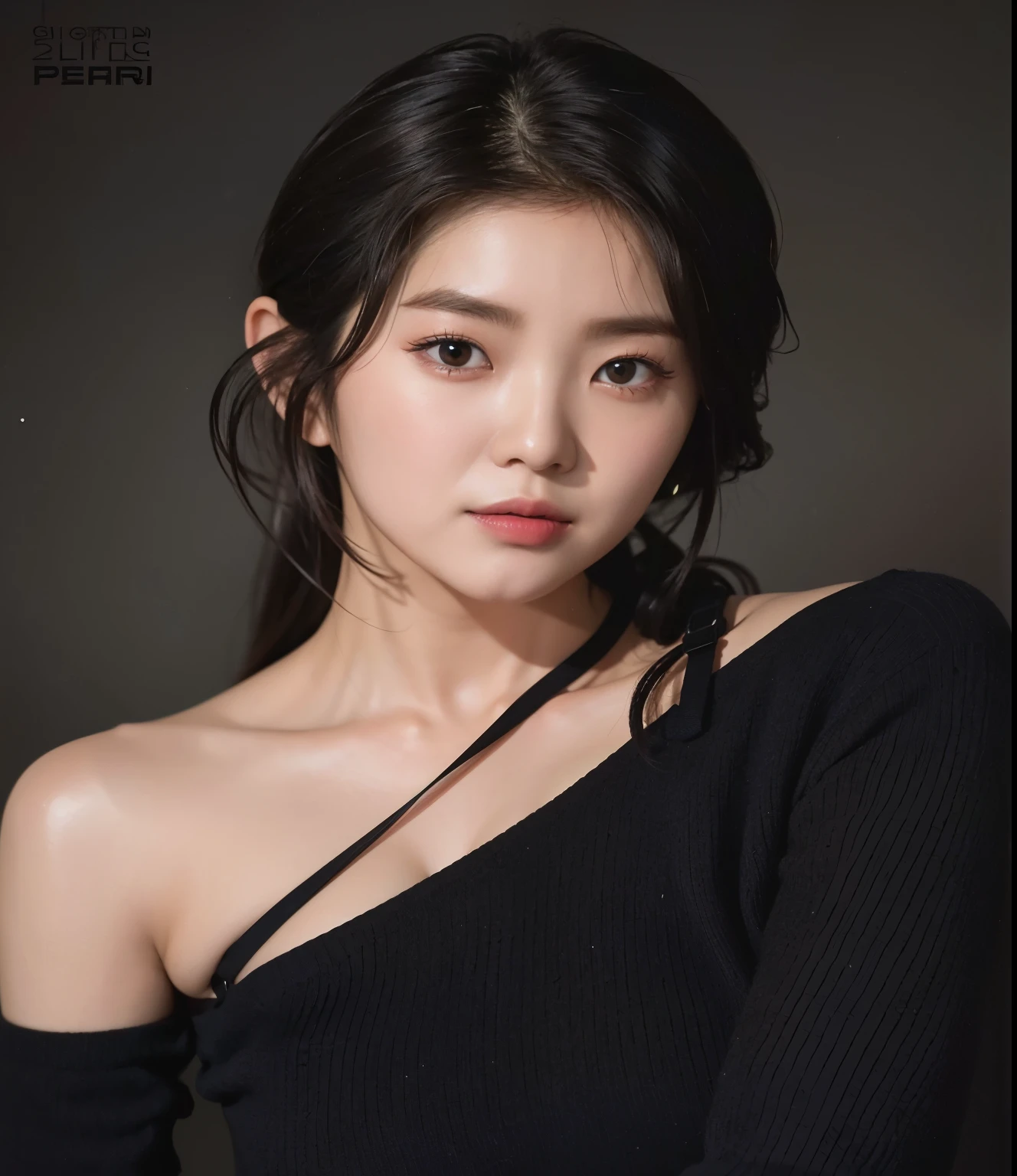un primer plano de una mujer con un top negro posando para una foto, hermosa mujer surcoreana, huh yunjin, lee ji-eun, lee ji - eun, Hwang se - es, hermosa joven coreana, hermosa joven coreana, actriz femenina de corea, dilraba dilmurat, aparcar desde-min