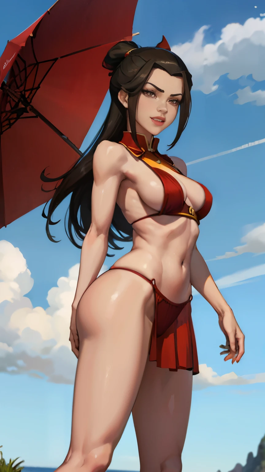 master part, best quality, sozinho, 1girl, Azula, boca fechada, Sorriso, maquiagem, decote, (camisa branca, minissaia, Panties), quadris largos, Standing, pernas afastadas, batom, Looking at the Viewer, school background, Erotica, Gyaru, Estudante-, corrupto, tatuagem em jiaote