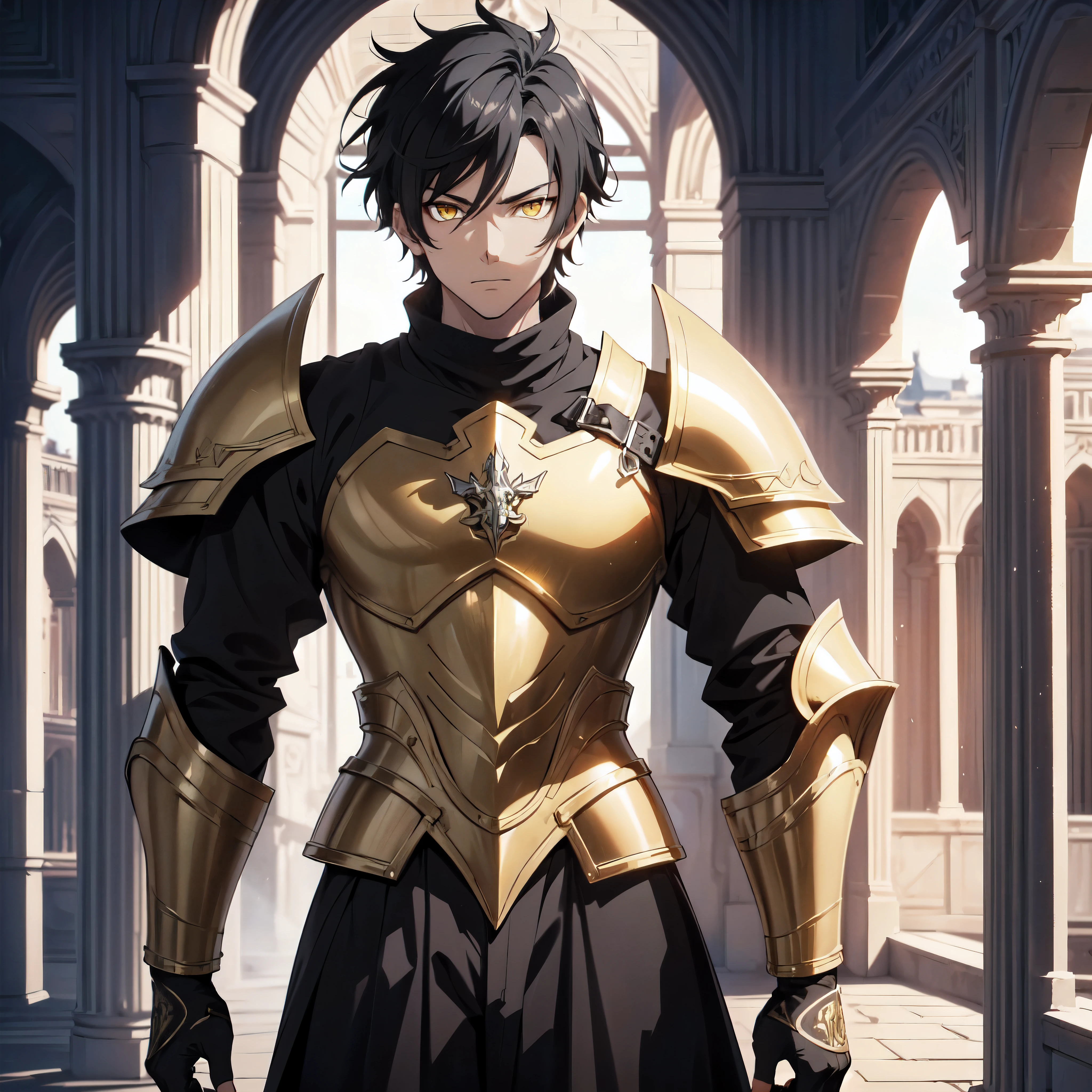 128K Ultra High Definition,
128K Ultra High Quality,
128K Ultra High Resolution,
Best Definition,
Best Quality,
Best Resolution,
Perfectly Detailed,
Perfectly Designed,
Extremely Detailed,
Extremely Designed,
Hyper Detailed,
Hyper Definition,
Hyper Quality,
Hyper Resolution,
Masterpiece,
(((Anime))),
Body Shot,
(((Boy))),
Handsome,
Muscular Body,
(((Black Short Hair))),
(((Yellow Eyes))),
(((Hyper Detailed & Perfectly Designed With Ultra High Quality White Warlord Armor))),
(((Inside Of Medieval Royal Palace Background Scenery))),