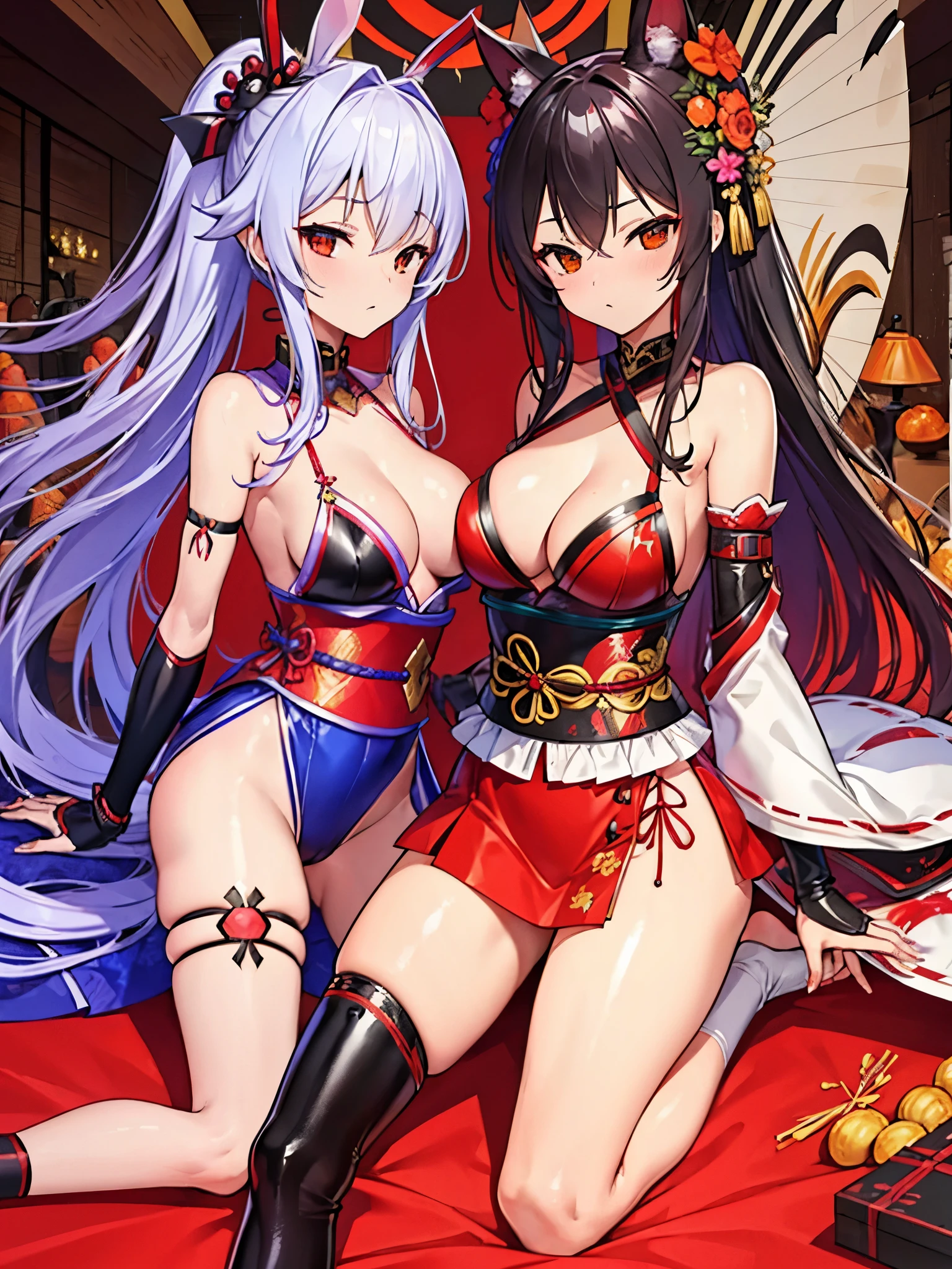 masterpiece、top-quality、The ultra -The high-definition、1 girl in、Kuichi、Female ninja、attire(Black / Red)、ninjartist 、ninjartist 、carrots、samurais 、Samurai 、Samurai、shuriken、ninjartist、Kunoichi、Historical、Fight demons