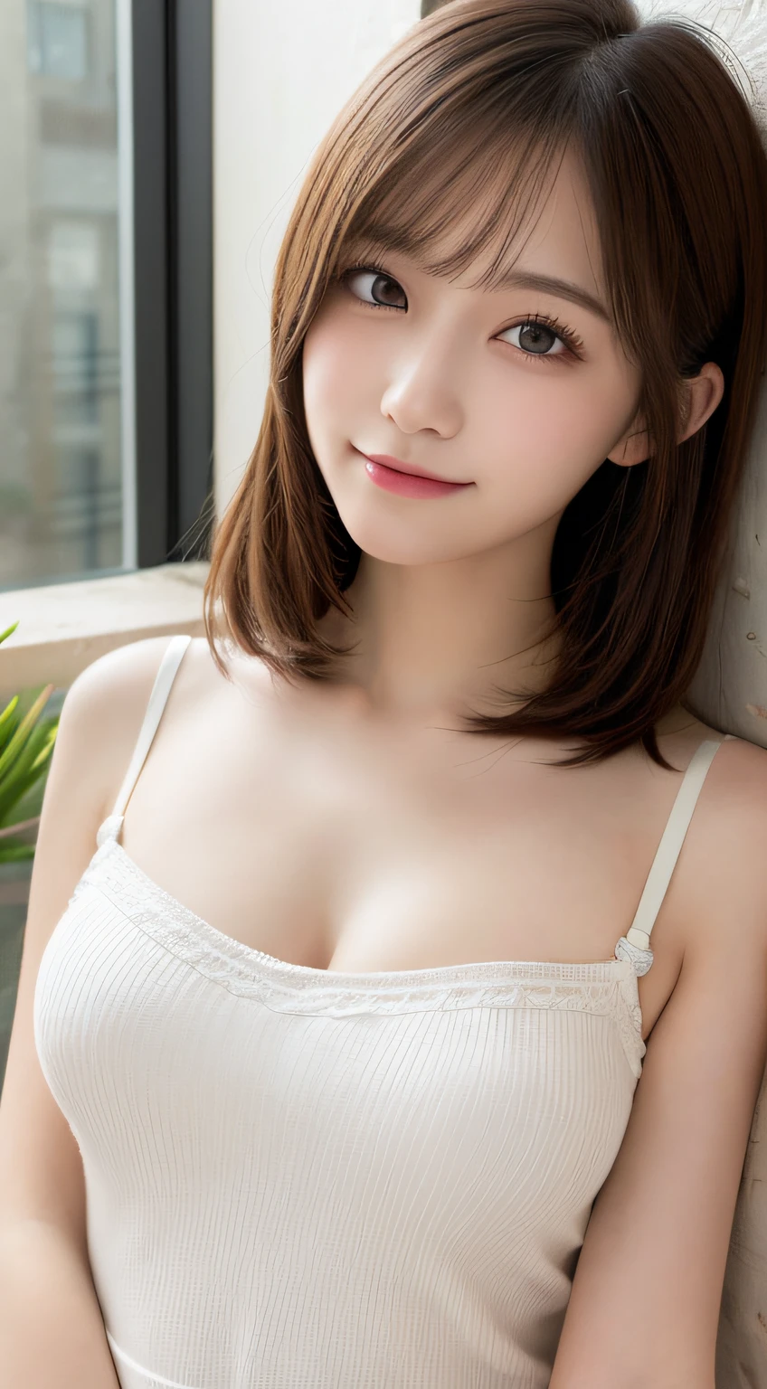 masutepiece, Best Quality, Illustration, Ultra-detailed, finely detail, hight resolution, 8K Wallpaper, Perfect dynamic composition, Beautiful detailed eyes, Natural Lip, Cute camisole, Small breasts, Randomly cute poses,Raw photo,cute🩷,ssmile