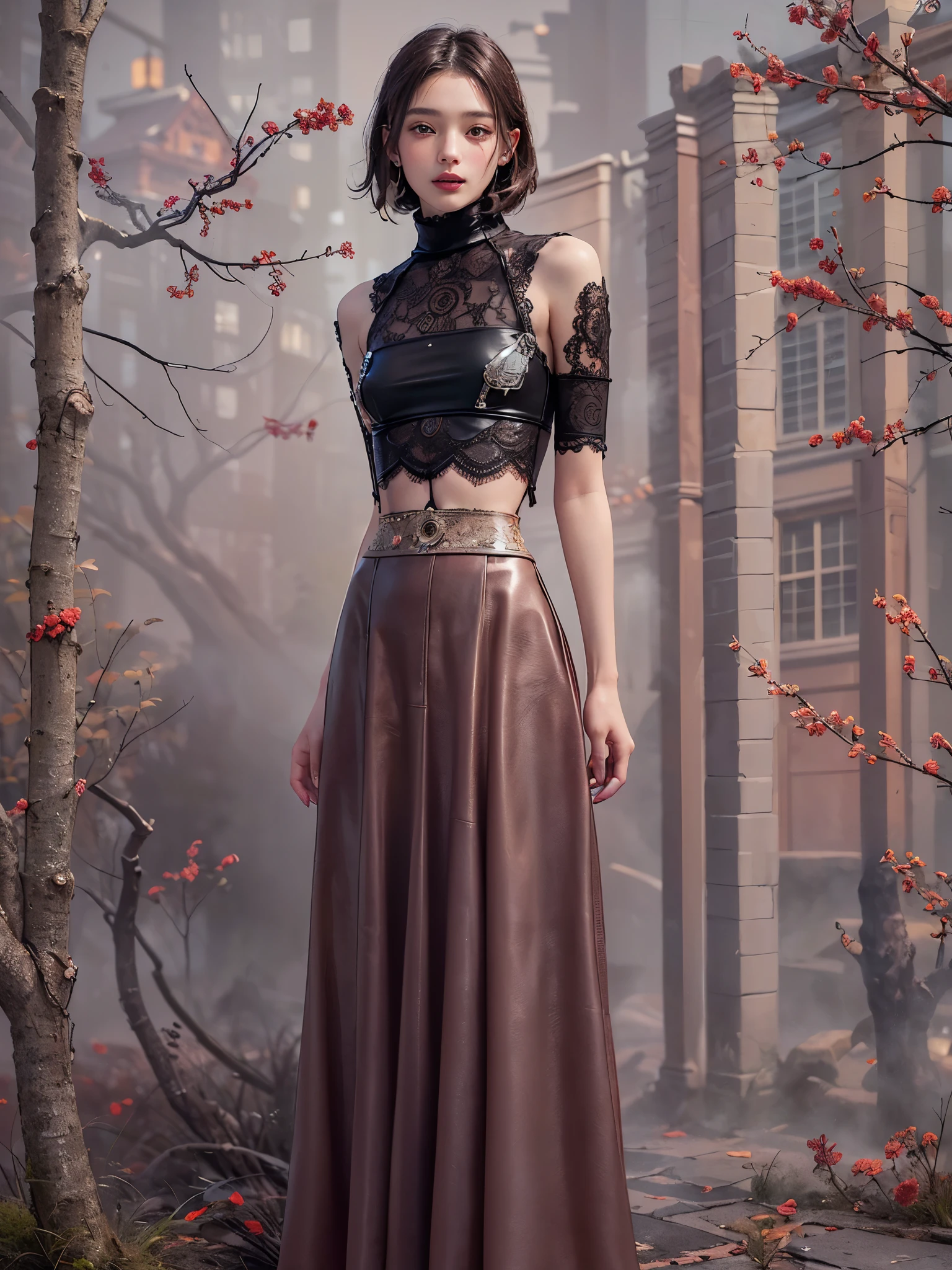 8k, RAW photo, top quality, masterpiece, realistic, photorealistic, clear, professional lighting, beautiful face, top quality, super high resolution.
BREAK (whole body:1.5), (18 year old very beautiful Japanese girl:1.3)
NSFW,
Slender, very flat chested, very small breasts
(The supermodel smiles confidently and strikes different poses in the photo shoot,:1.4)
(A very stylish cafe terrace that is magically lit up at night:1.3)
(Black theme:1.4)
BREAK (futuristic, stylish, complex-shaped, multi-layered upper and lower separate leather dress:1.3)
BREAK latex, glossy, liquid, rubber, BREAK (turtleneck:1.2), (leather turtleneck shirt with crochet lace decoration:1.3) (black A-line leather long maxi skirt:1.4),
(Crochet lace and leather patchwork:1.5),
(Separate leather dress with intricate triangular silhouette and crochet lace decoration:1.5),
(lace patchwork, :1.4)