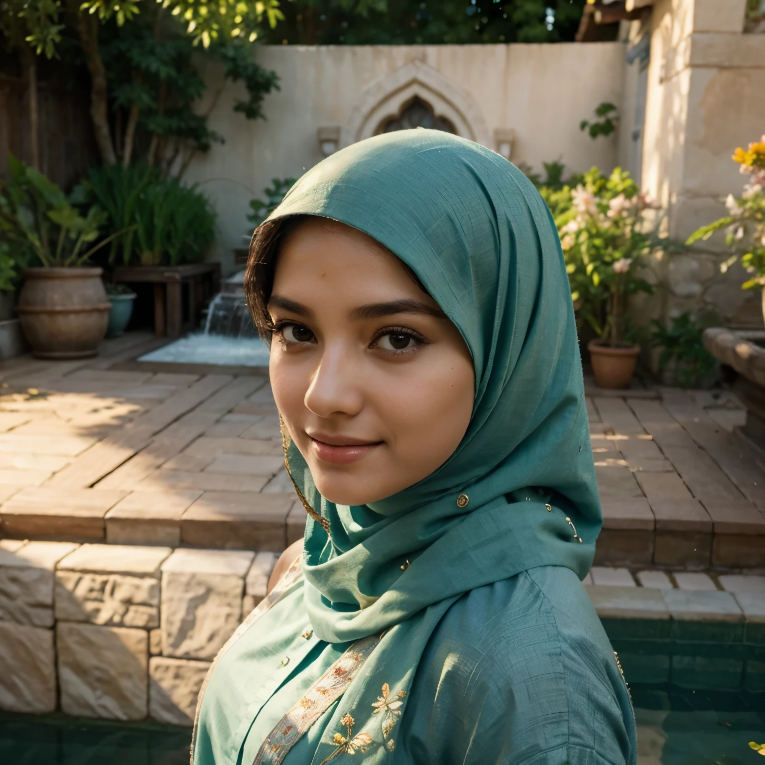 Muslim girl laughing