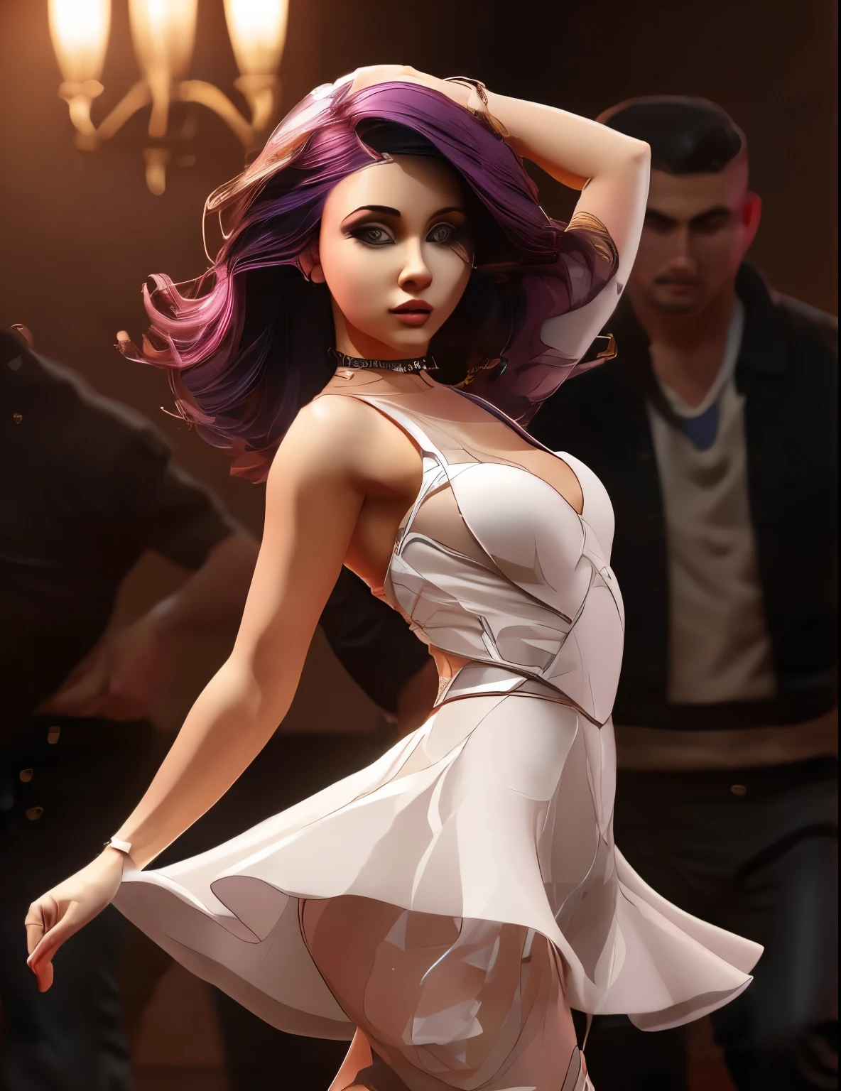 girl and men dancing bachata, dynamic pose, romantic, action dance, 3D rendering of characters 8k, type of microbe ; 3D-движок Unreal, style type of microbe, in the style type of microbe, ilya kuvshinov and type of microbe, deviantart artstation cgscosiety, type of microbe. High detail