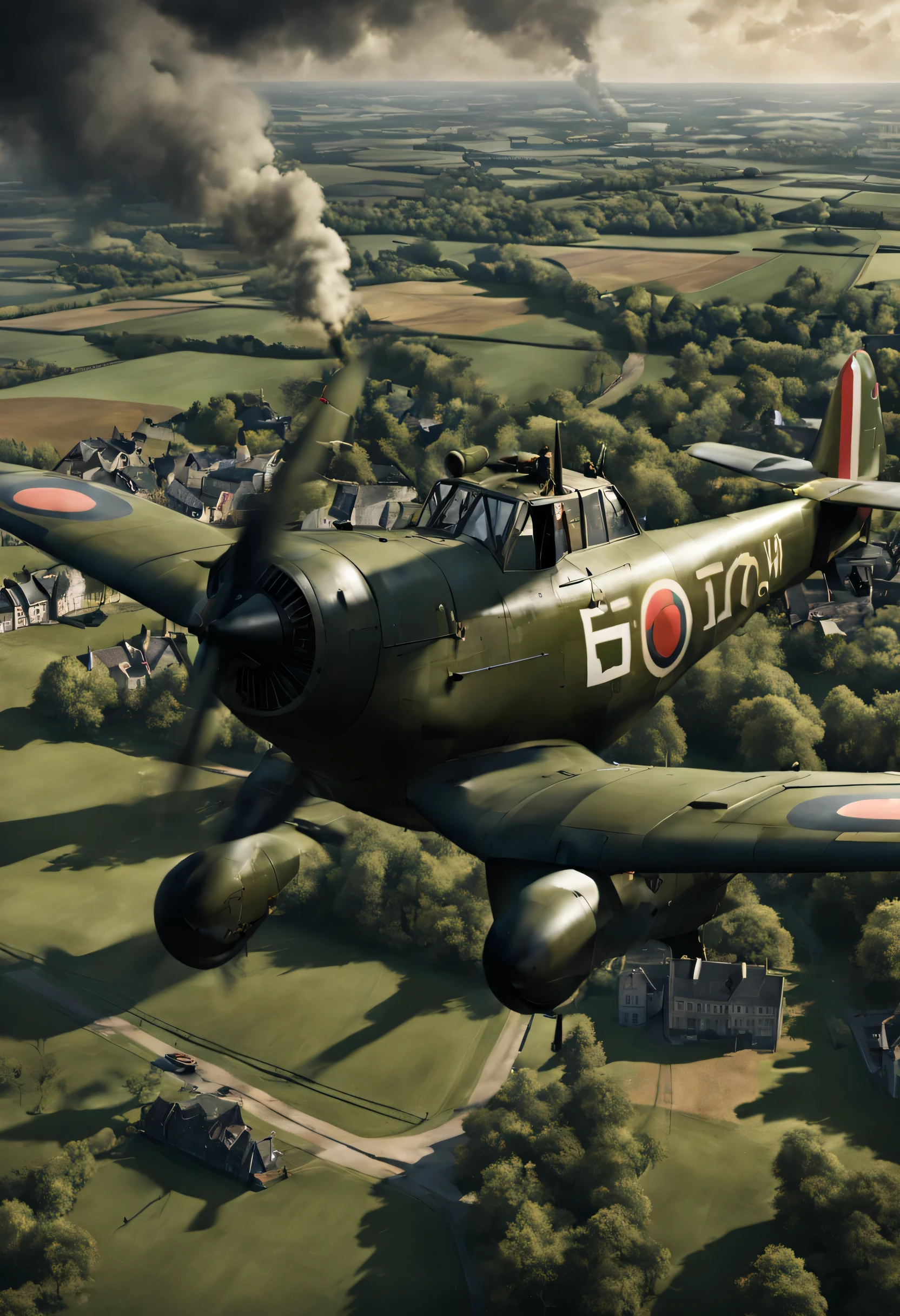 create a realistic representation of WWII using the aerial camera 