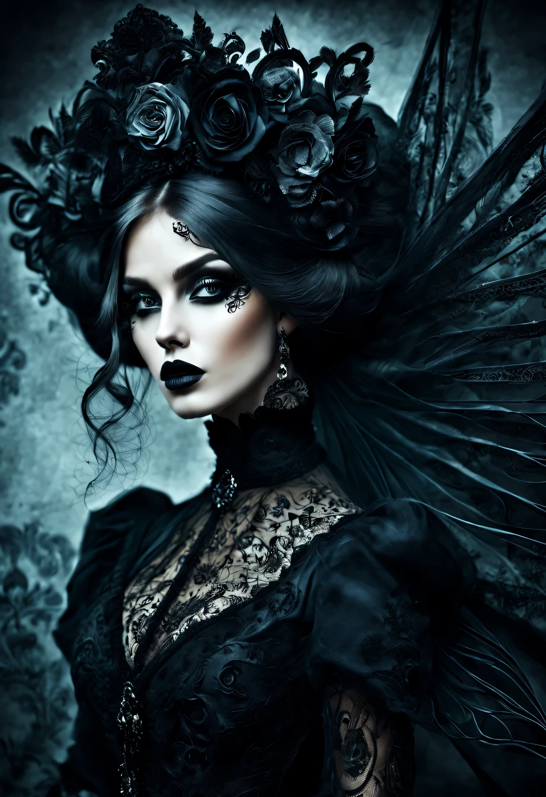 gothic art style, portrait, Beautiful and meticulous