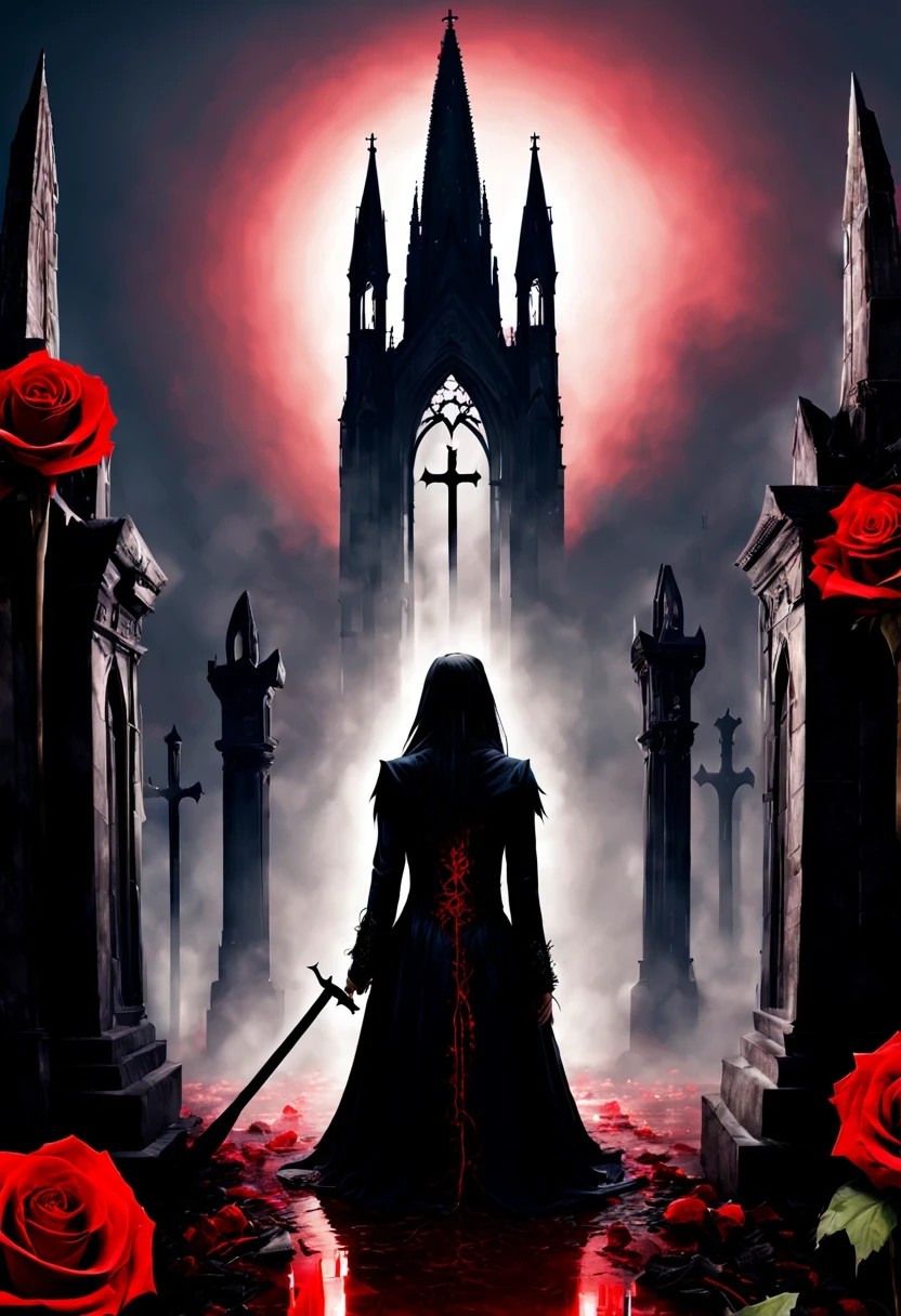 (Messenger from hell:1.4),cross,one个巨大的吸Blood鬼,View of sickle from below,hell,magma,flame,(紫色flame:1.3),There is fresh Blood on the ground,Blood pool,dripping Blood,Gothic aesthetics,one、Rose、castle、cross、Blood、churchyard,gothic style的神秘、solemn and profound,gothic style,gothic style蕾丝的衣服、象征浪漫的Rose、grave、吸Blood鬼、witch、ruins、gothic cathedral,Gothic symbols series