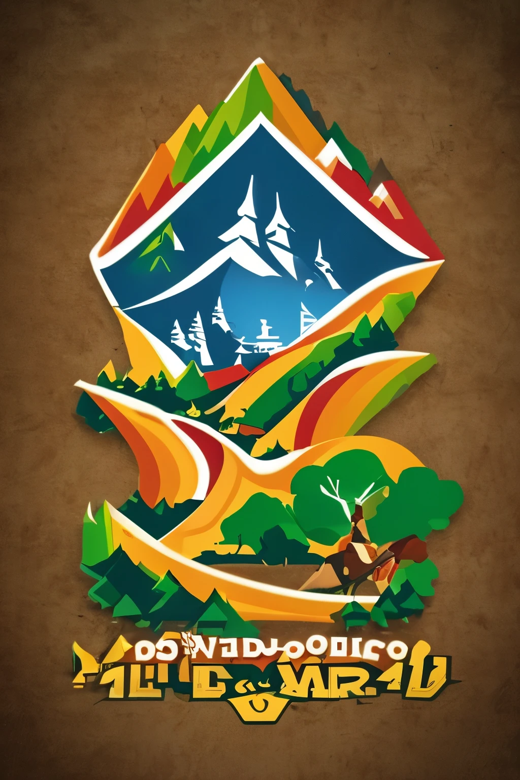 a wild west themed horse themed city logo with cowboy hat