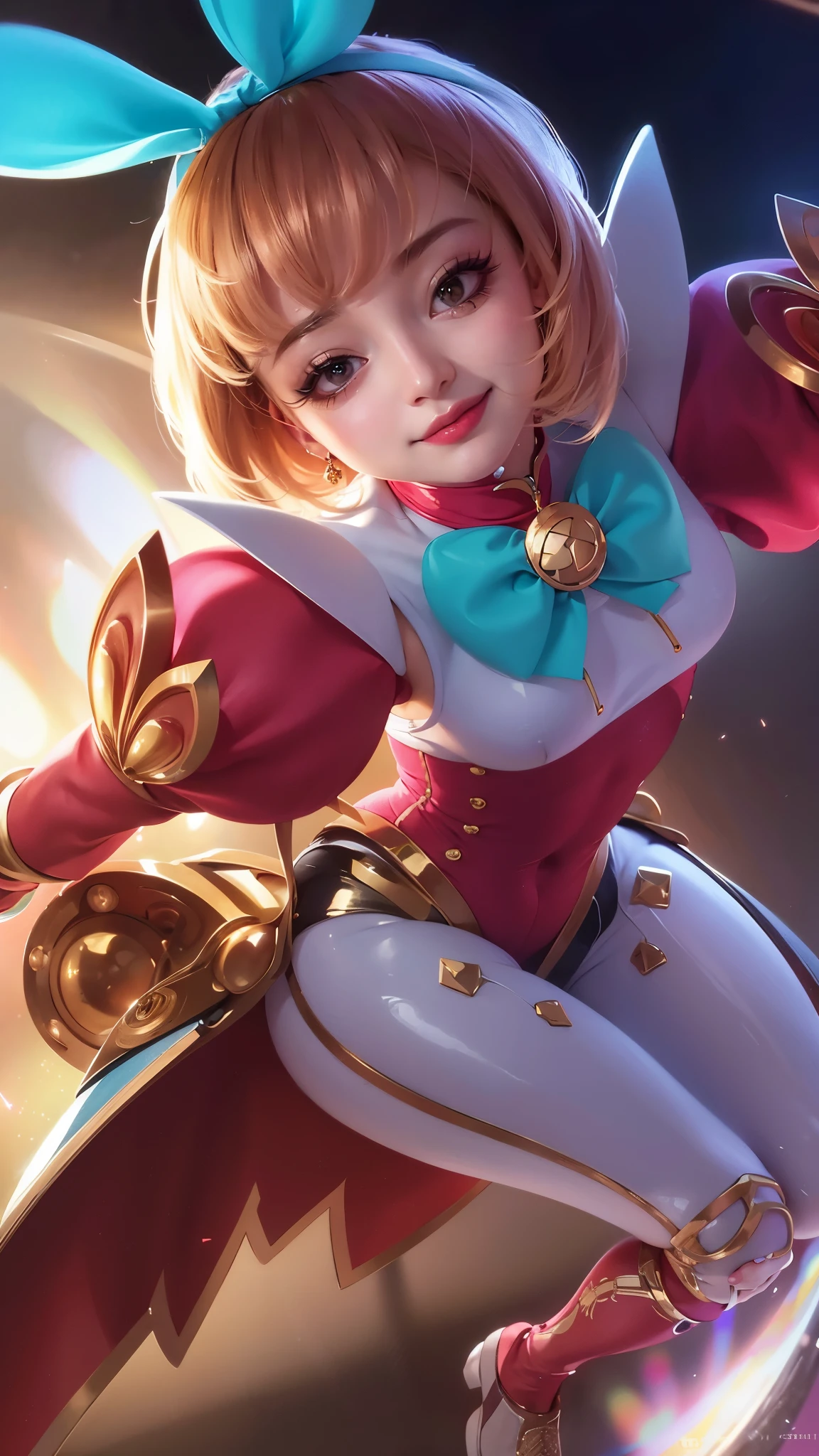 (8k, RAW photo, photorealistic:1.25) ,( lipgloss, eyelashes, gloss-face, glossy skin, best quality, ultra highres, depth of field, chromatic aberration, caustics, Broad lighting, natural shading,Kpop idol) looking at viewer with a serene and goddess-like happiness, smile.